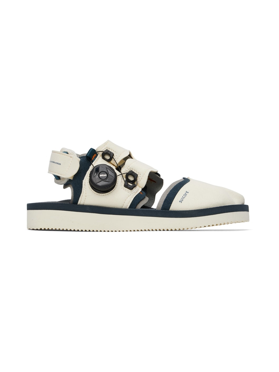 Navy & Off-White HAKU-ab Sandals - 1