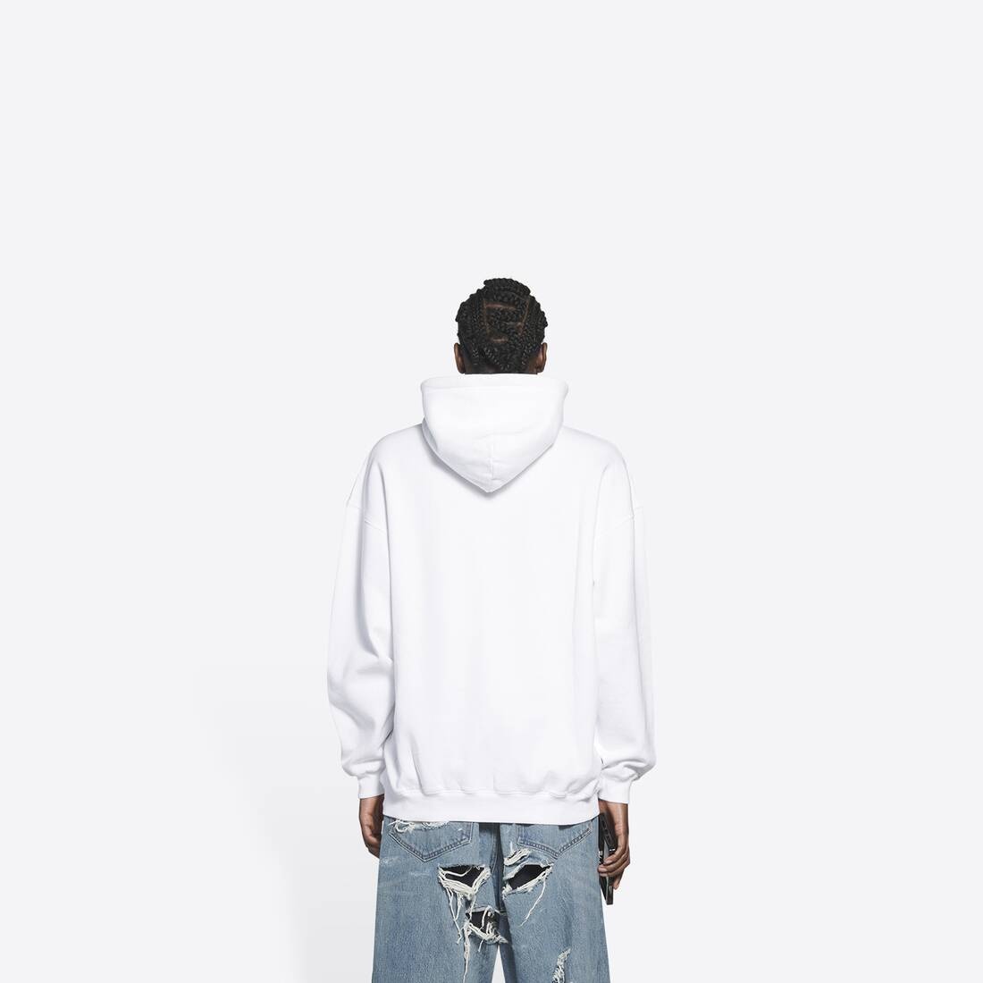 Women's Bb Pixel Medium Fit Hoodie in White - 3