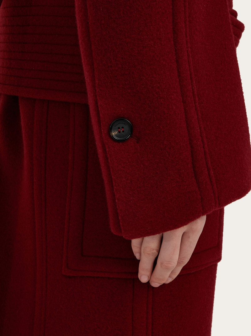 Long cashmere and wool coat with wide belt 5