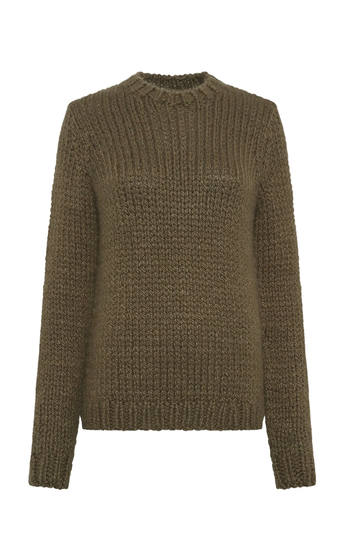 Poros Knit Sweater in Olive Cashmere - 1