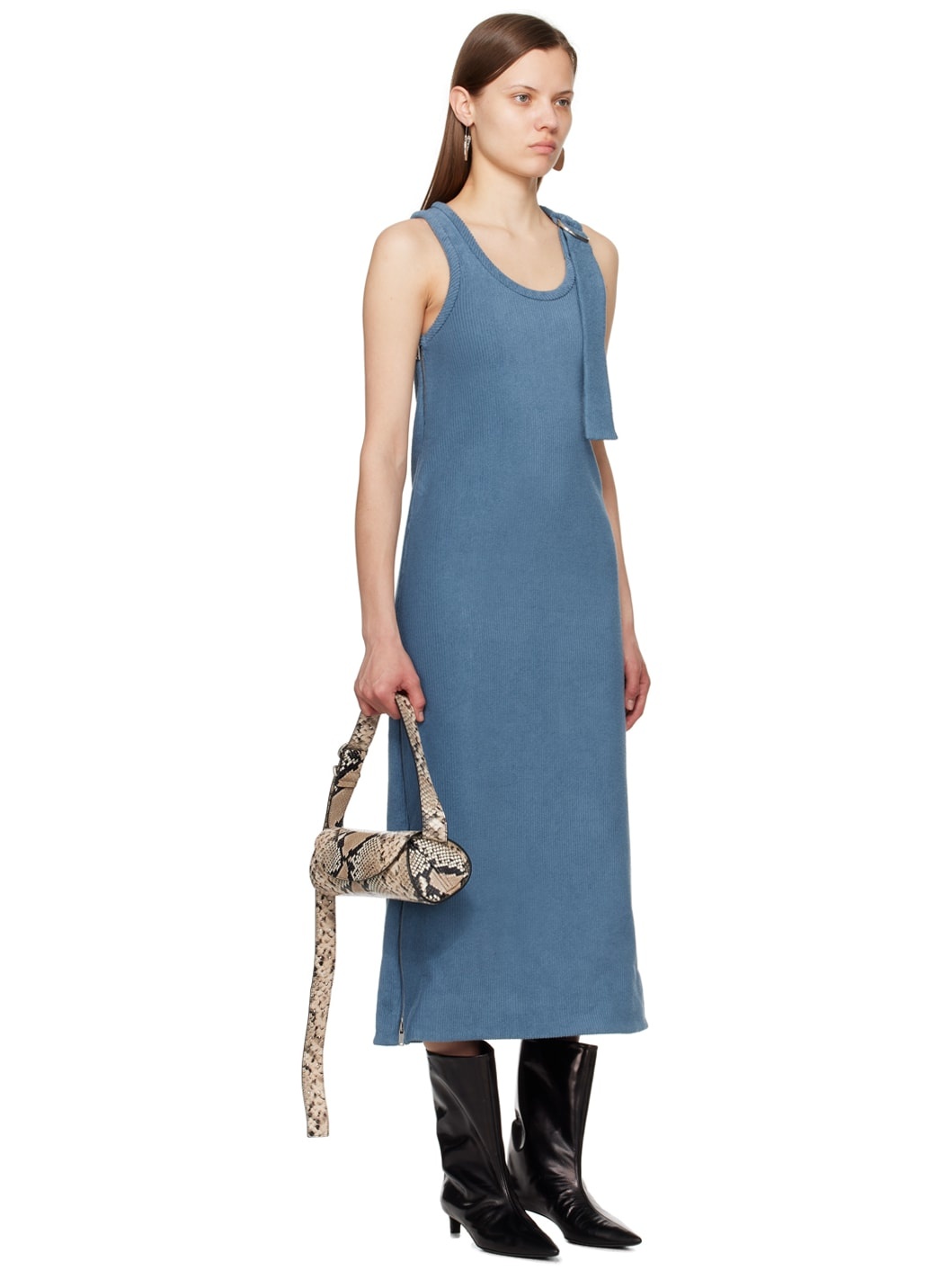 Blue Zip Maxi Dress - 2