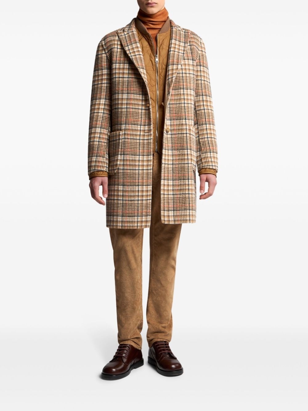 reversible single-breasted coat - 4