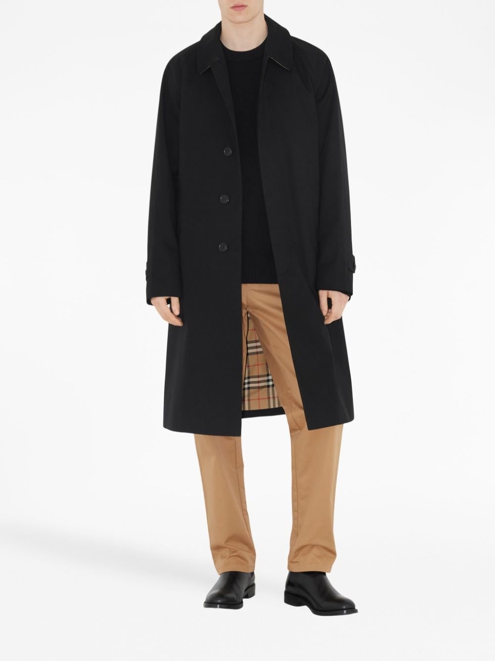 logo-tag cotton straight-leg trousers - 2