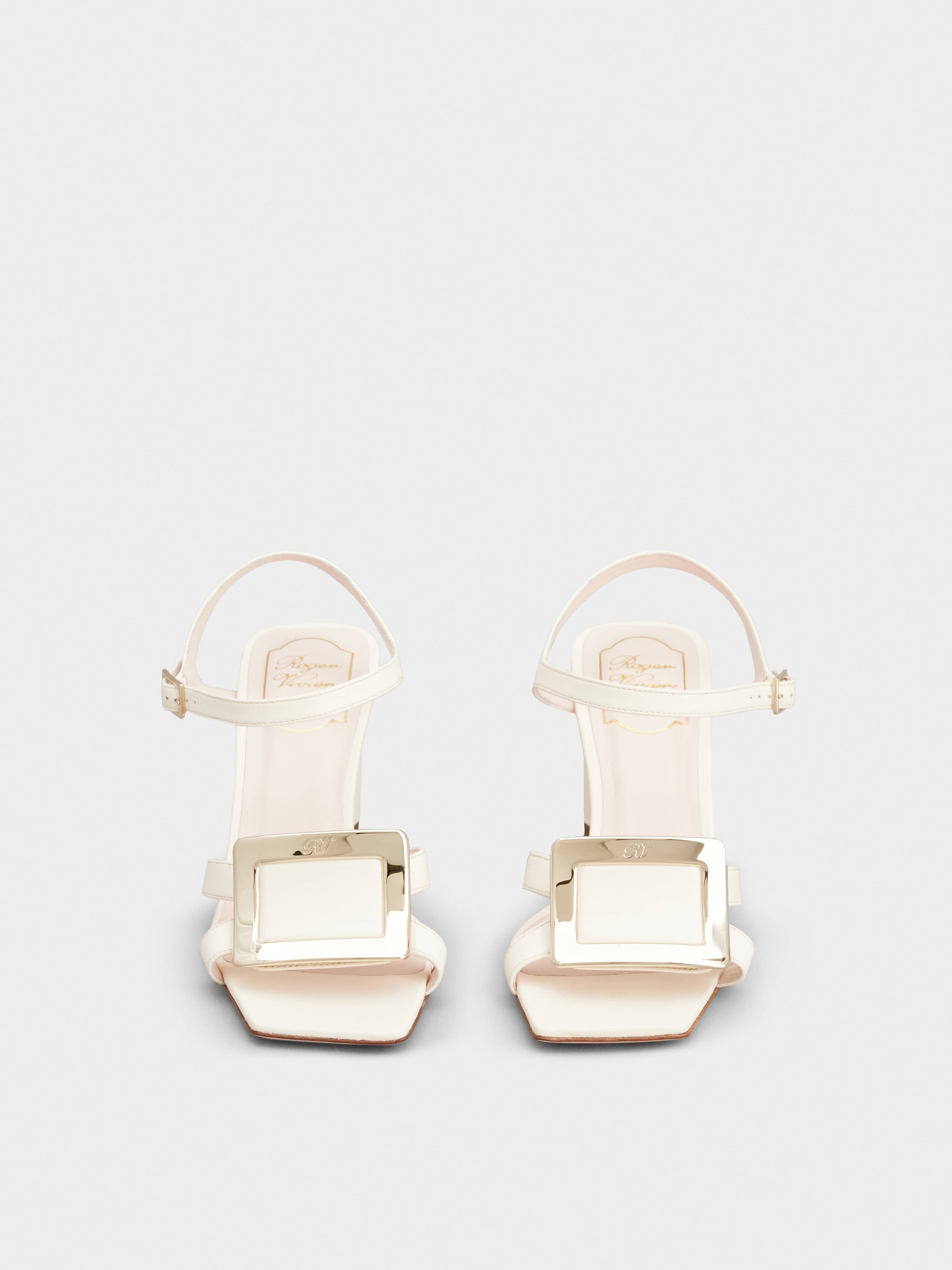 Belle Vivier Metal Buckle Sandals in Nappa Leather - 7