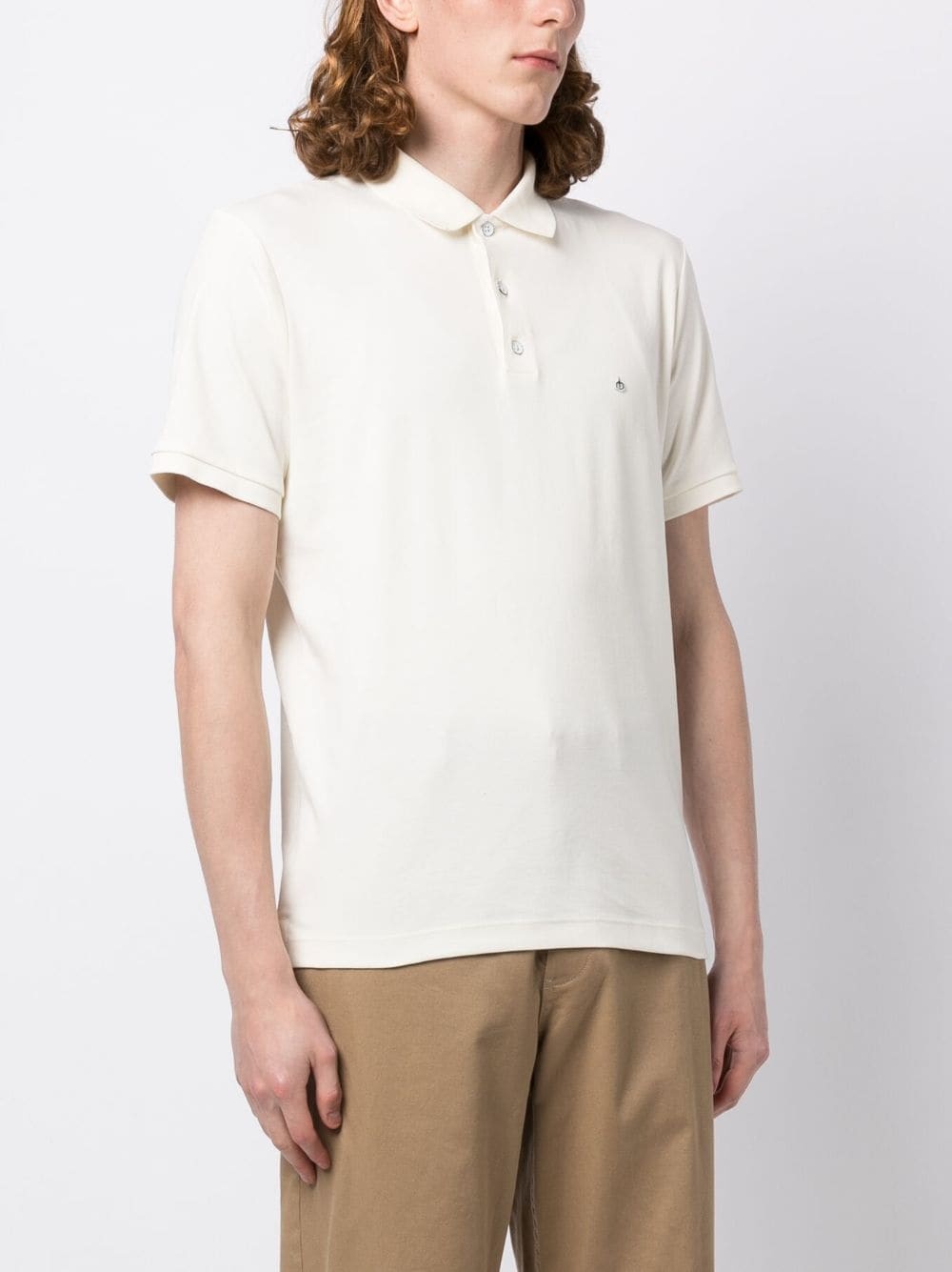 logo-embroidered cotton polo shirt - 3