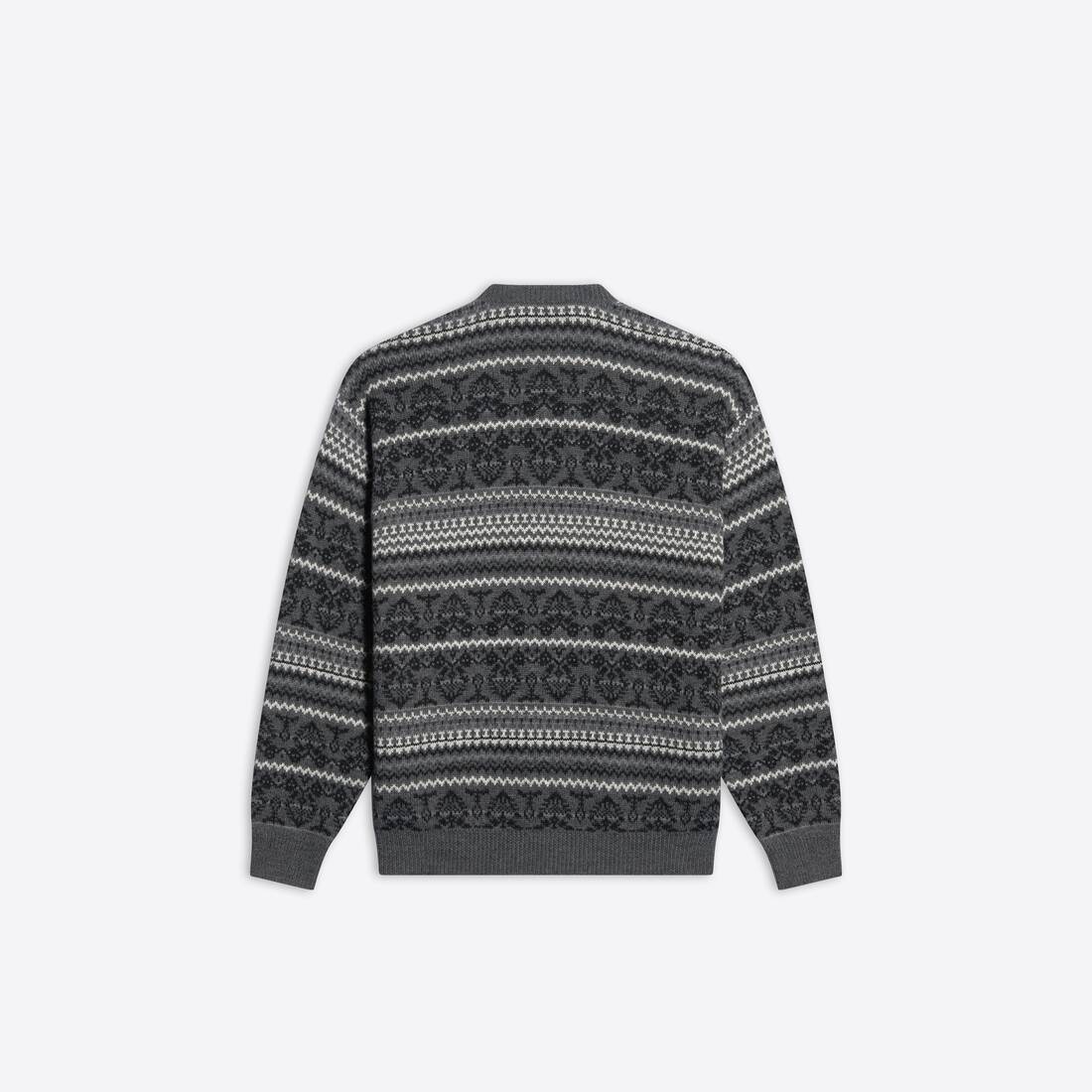 Men's Fairisle Crewneck in Grey - 2