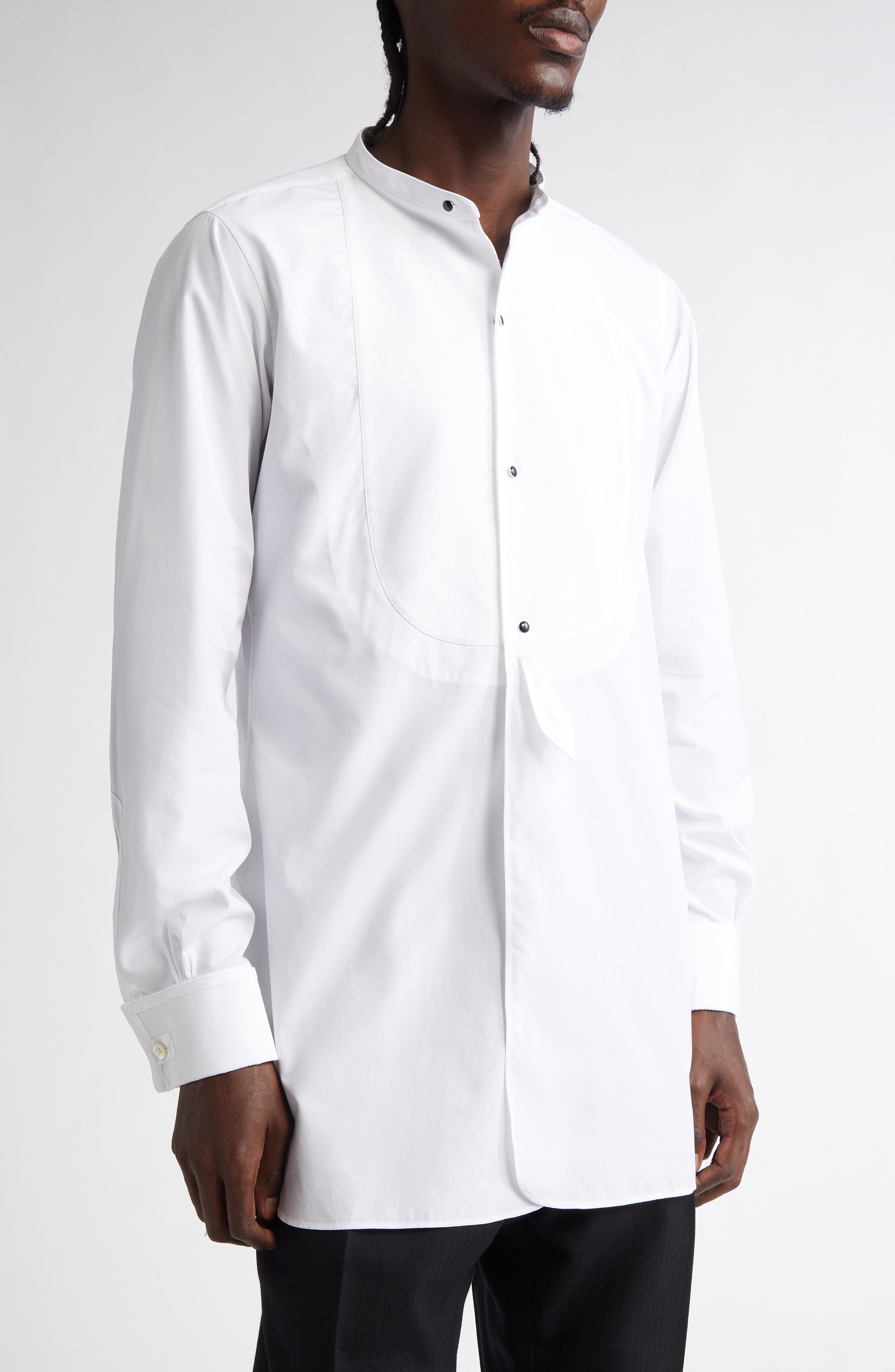 Maison Margiela Cotton Poplin Tuxedo Shirt in White at Nordstrom - 2
