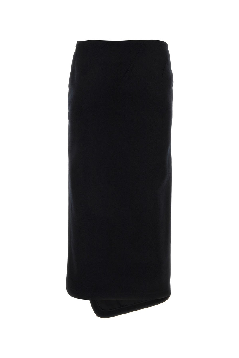Ann Demeulemeester Oline Asymmetric Midi Skirt  in Black outlook