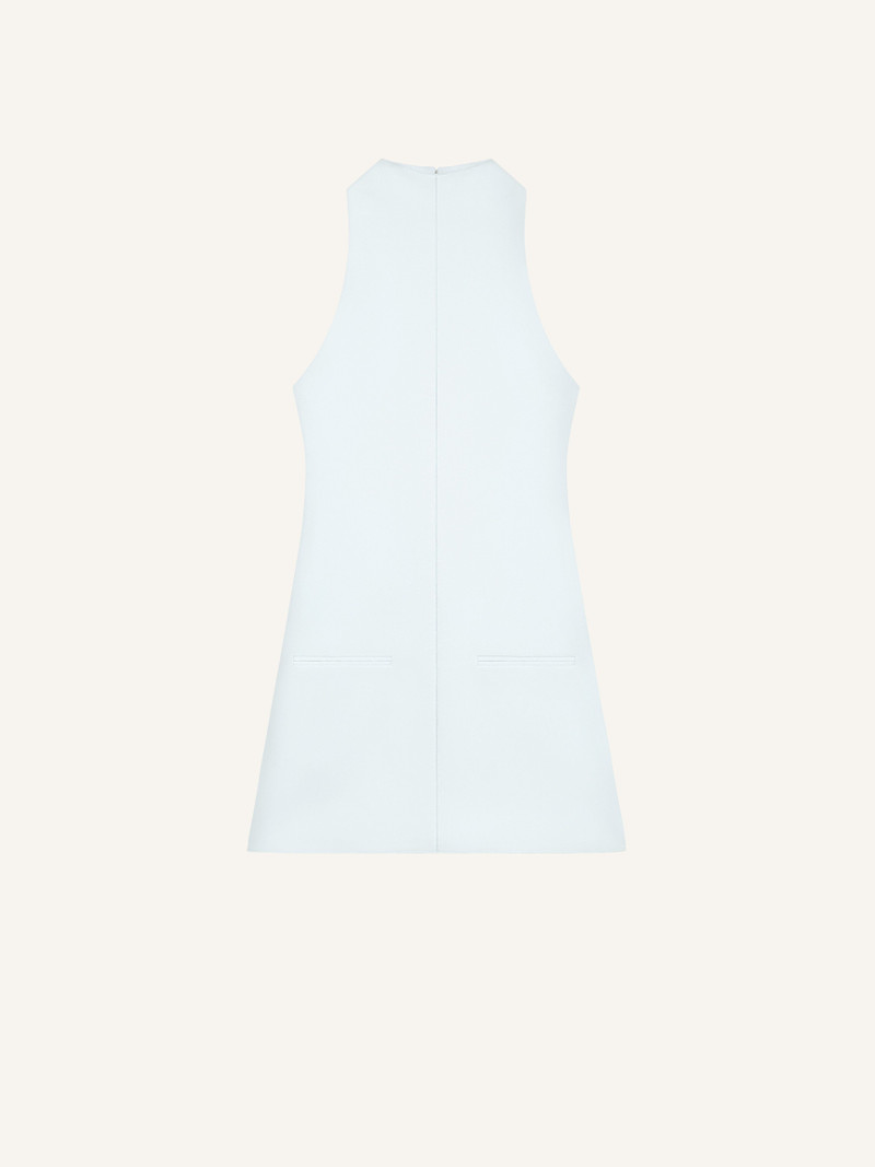 SLEEVELESS TWILL A-LINE DRESS 1
