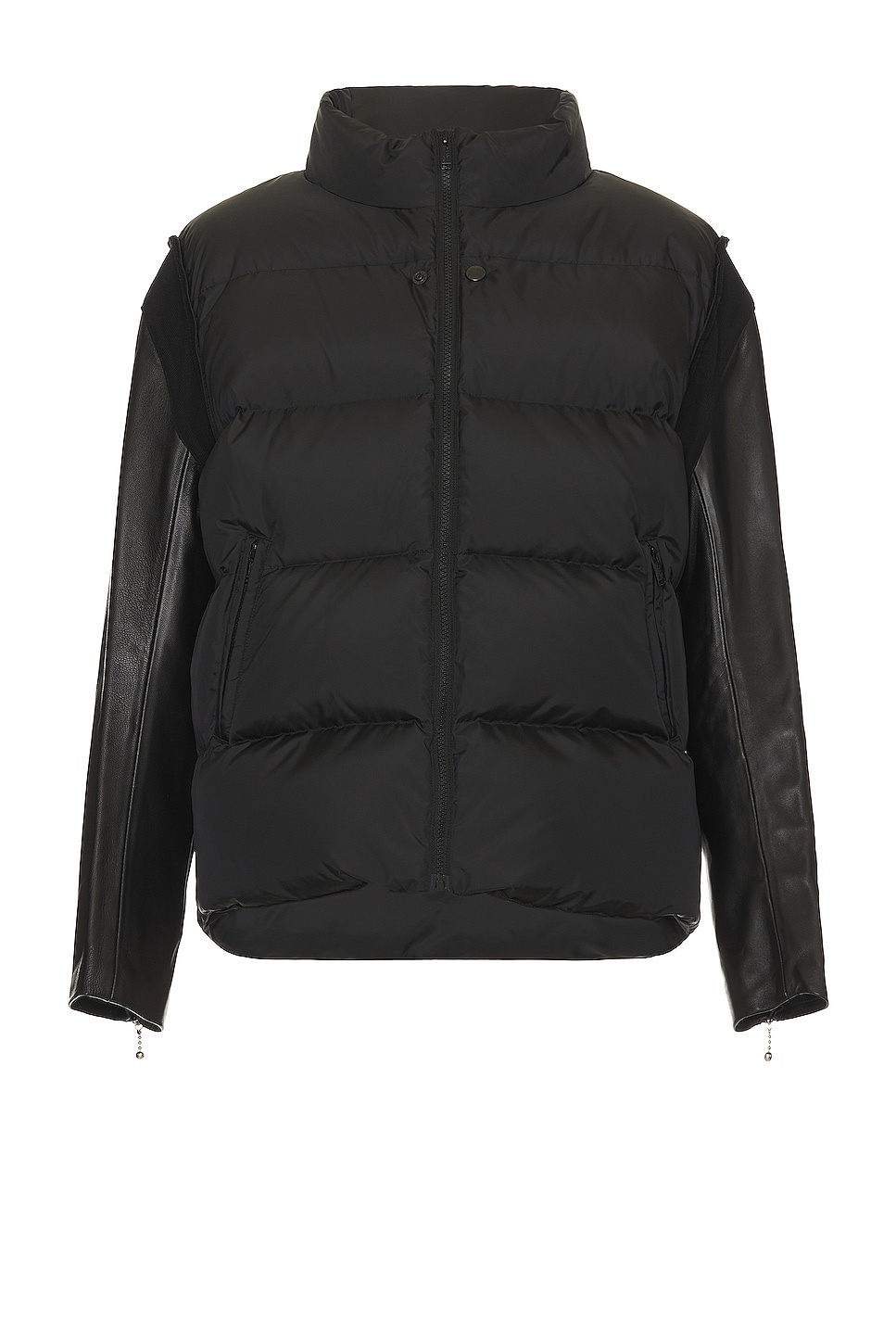Leather Sleeve Puffer Blouson - 1