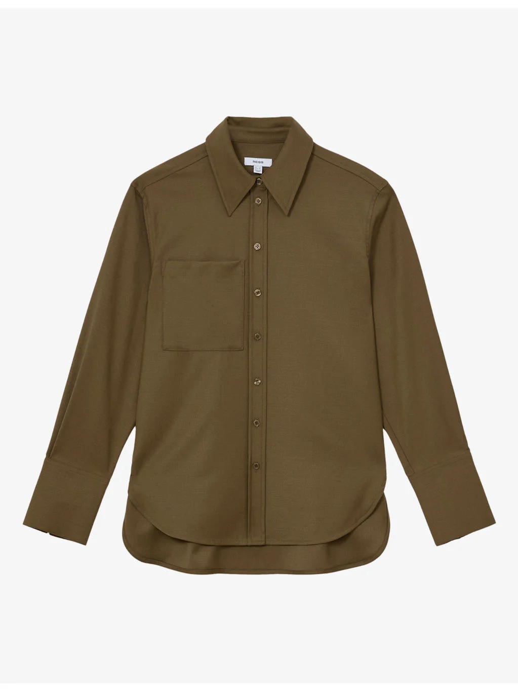 Adie Patch-Pocket Stretch-Wool Shirt - 1