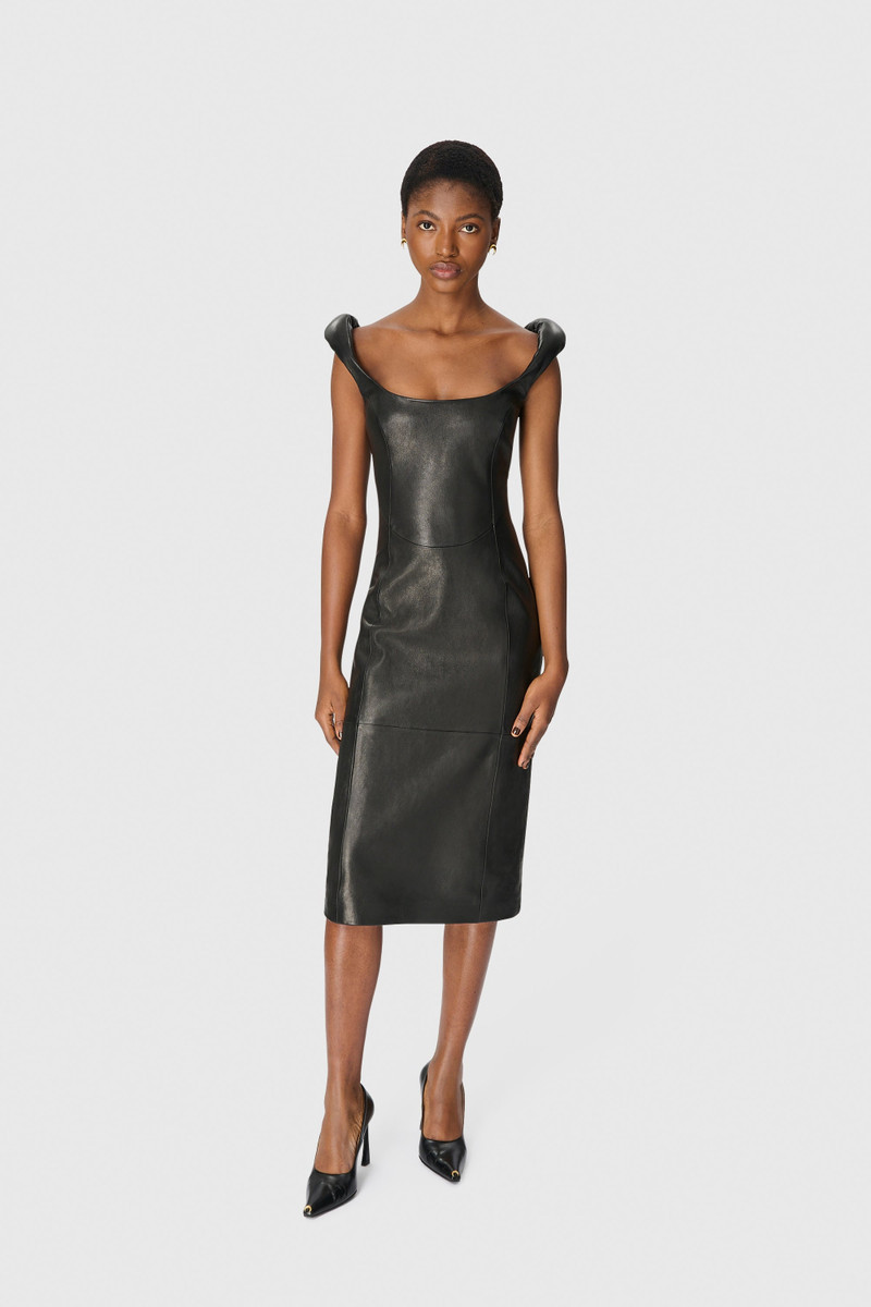 Marine Serre GloSSy Moon Leather SleeveleSS Midi DreSS outlook