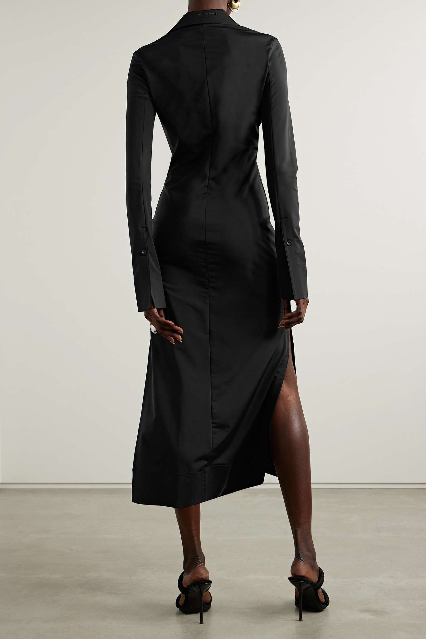 Stretch-jersey midi shirt dress - 4