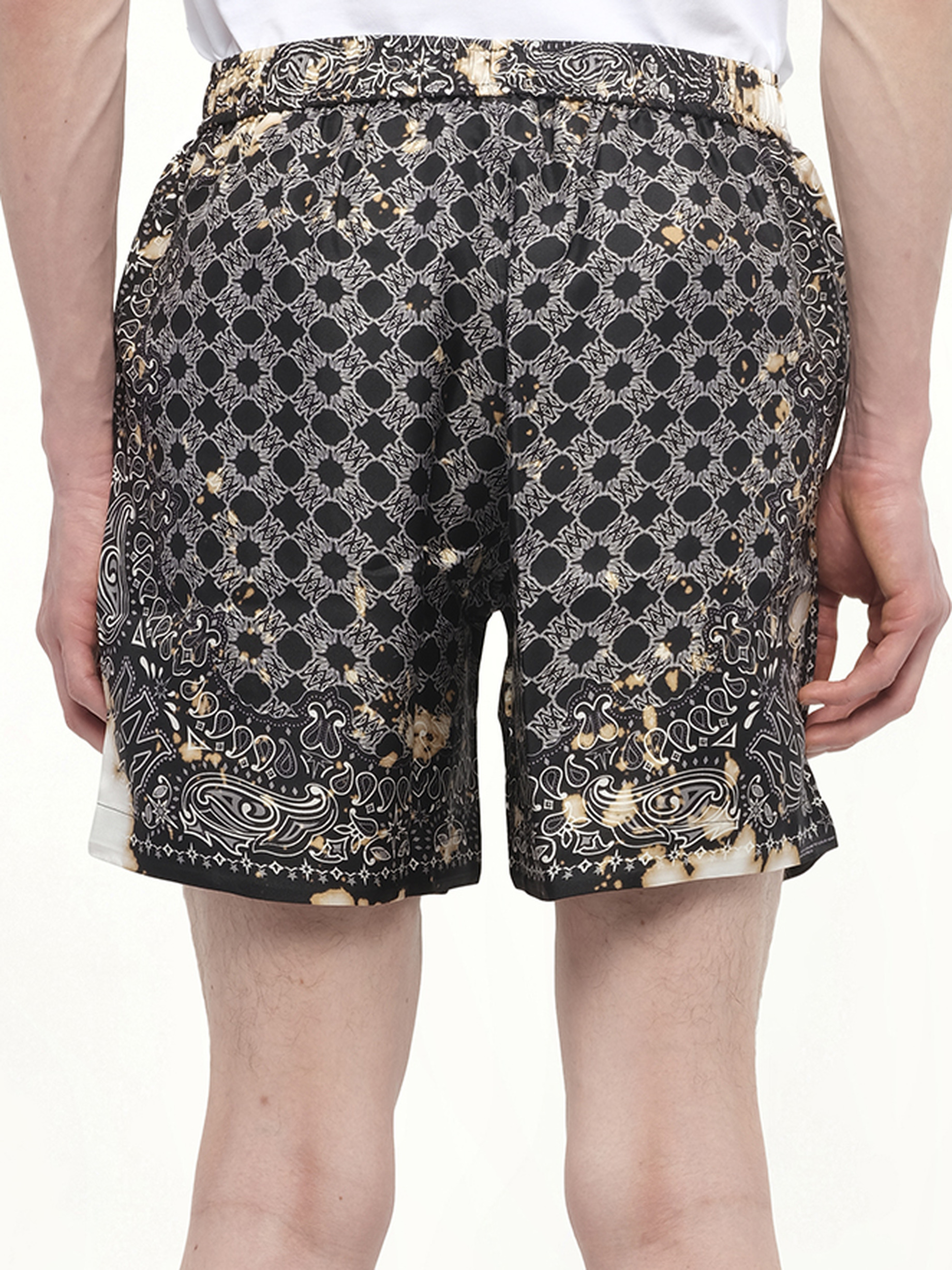 Bleach Bandana Silk Shorts in Black - 3