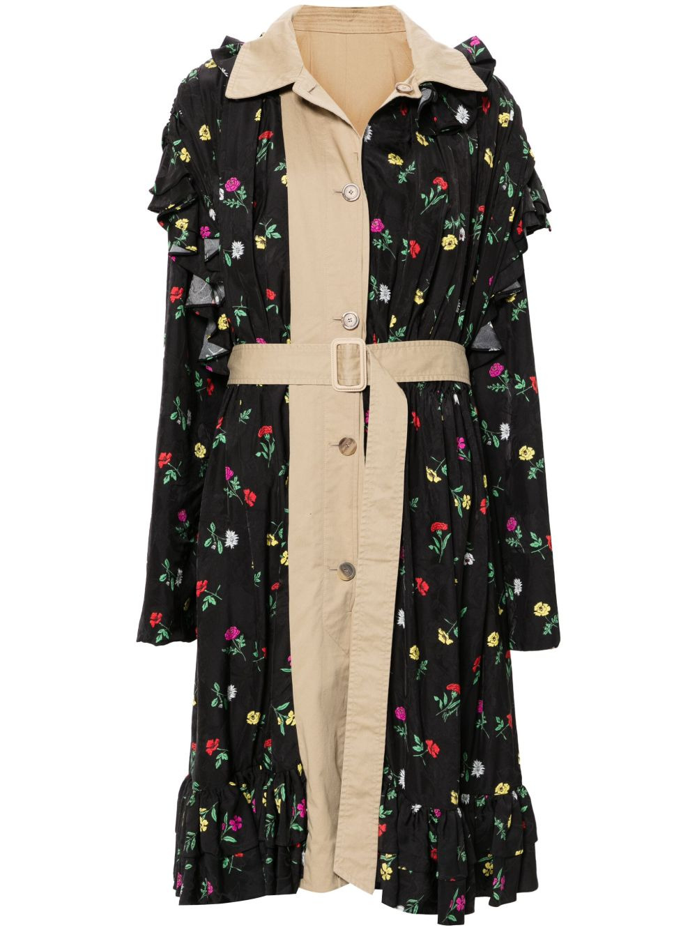 reversible belted trench coat - 1