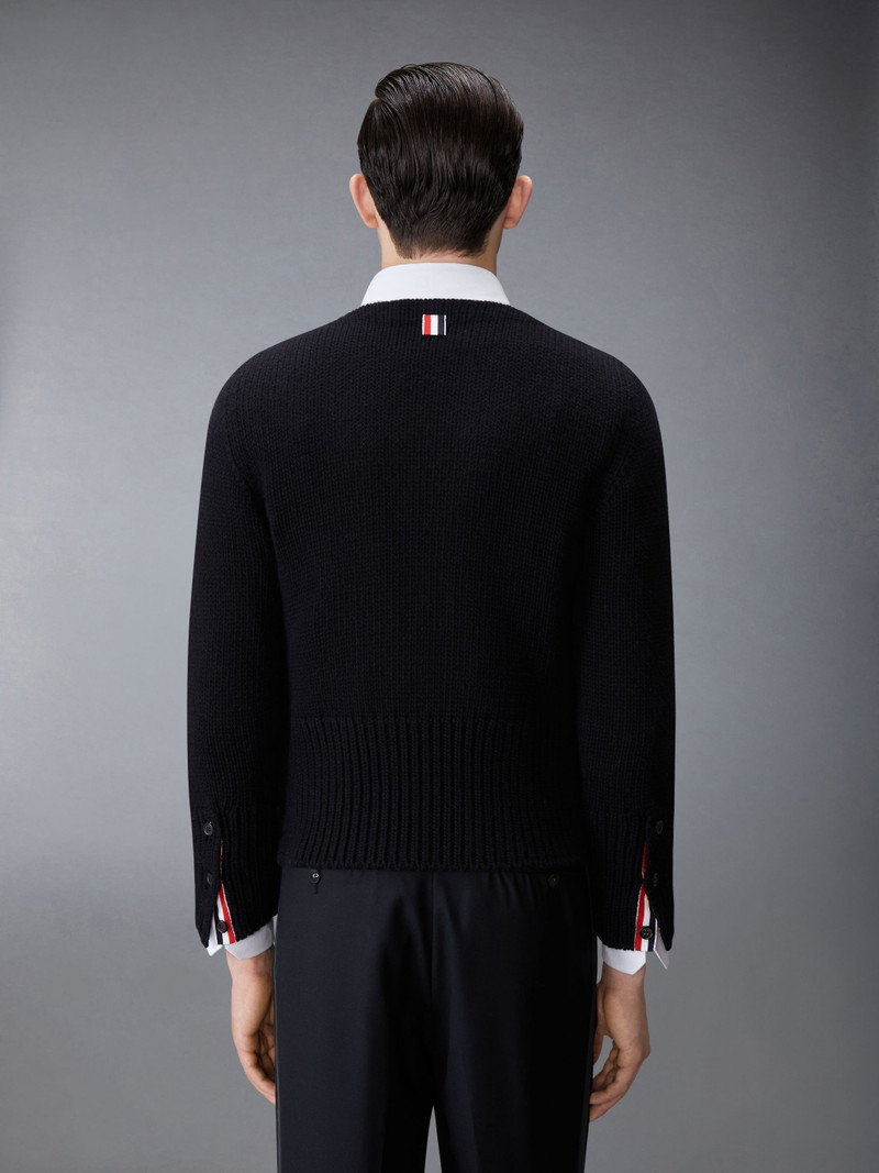 Thom Browne Chunky Merino Wool Nevermore Patch Boat Neck Pullover outlook