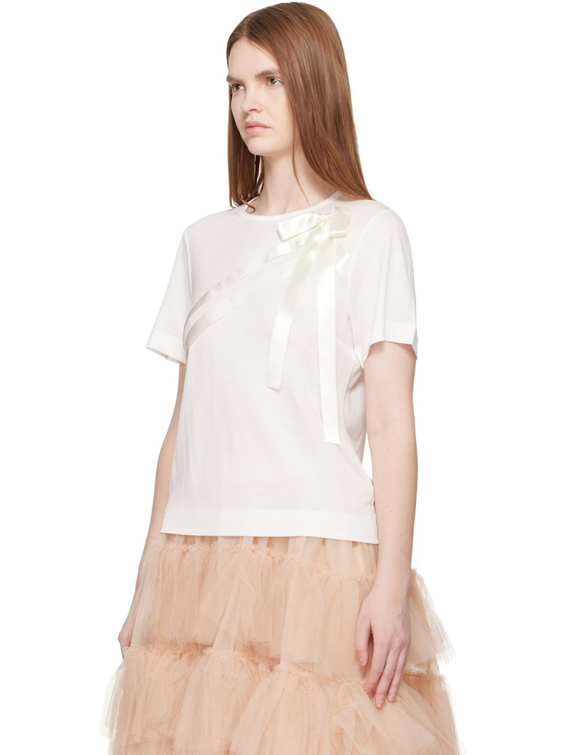 Simone Rocha White Bow Sash Easy T-shirt outlook