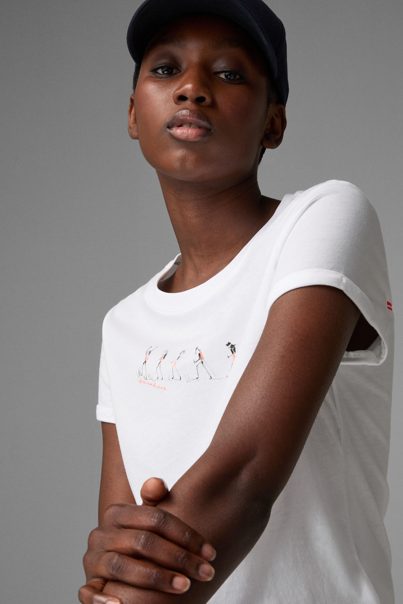Debra T-shirt in White/Orange - 4