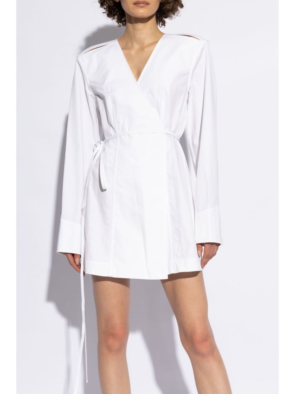 slit-detailing wrap dress - 3