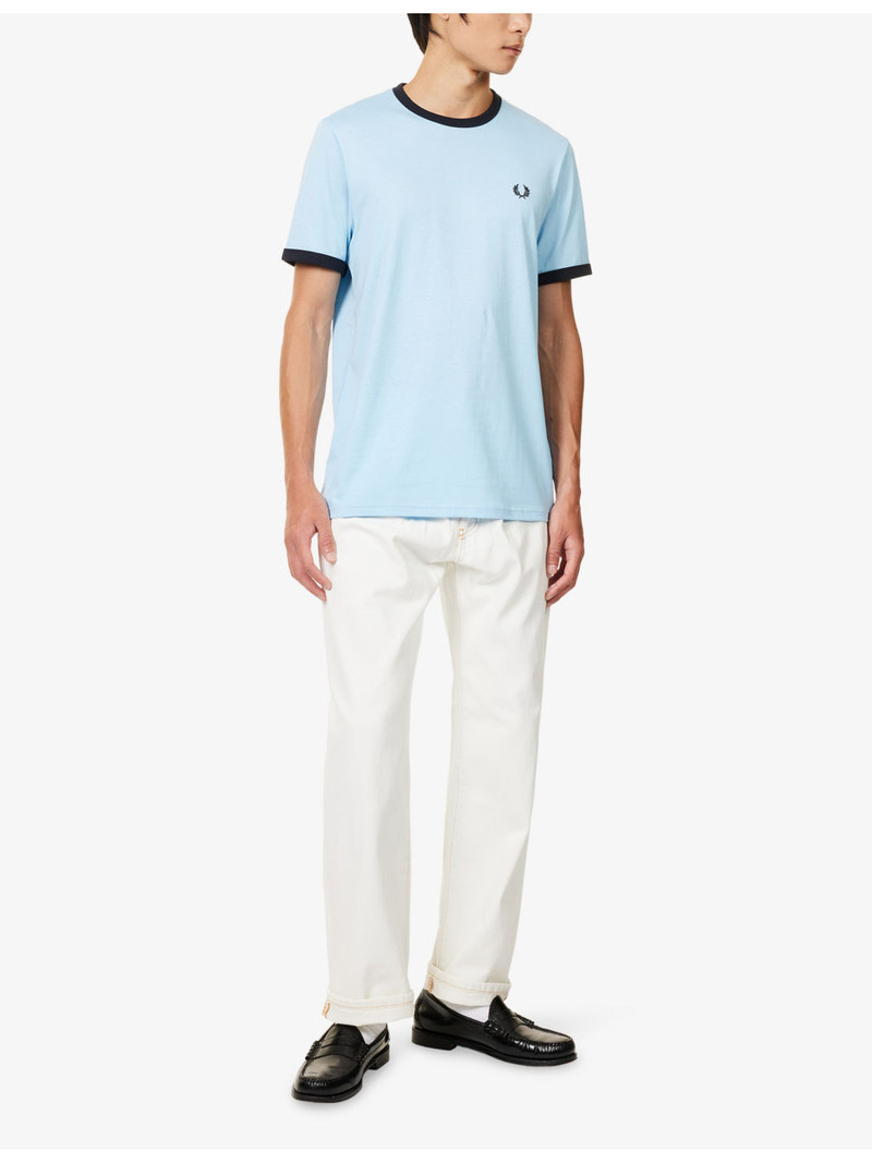 Fred Perry Ringer Embroidered-Logo Cotton T-Shirt outlook