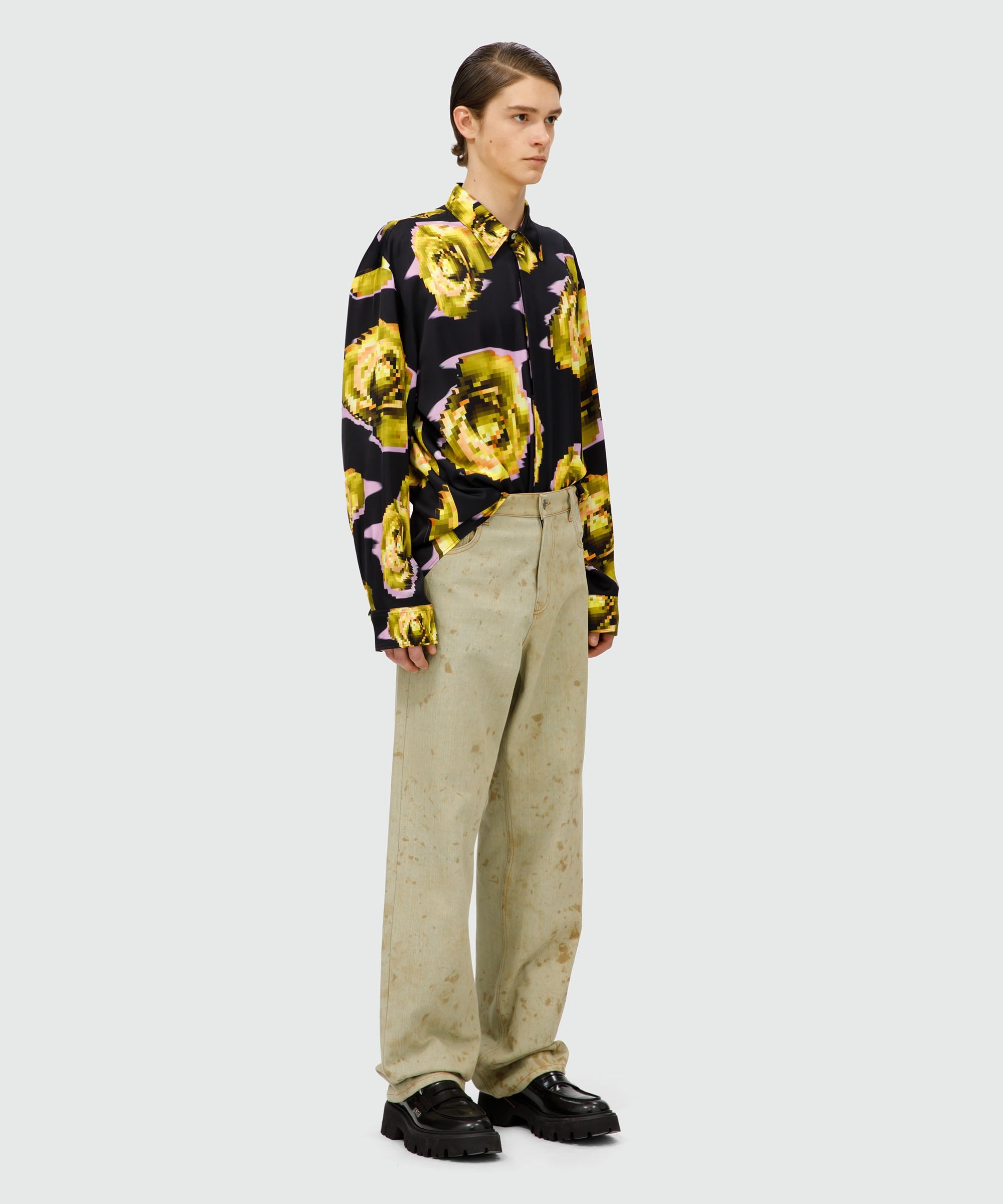 Tea-dyed denim pants - 4