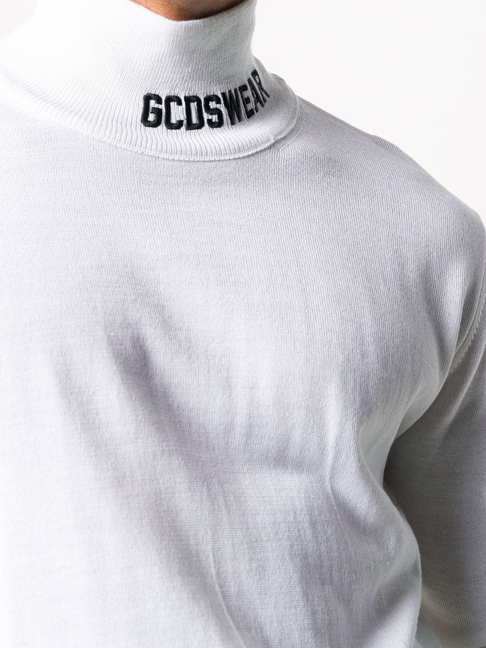 embroidered-logo roll neck jumper - 5