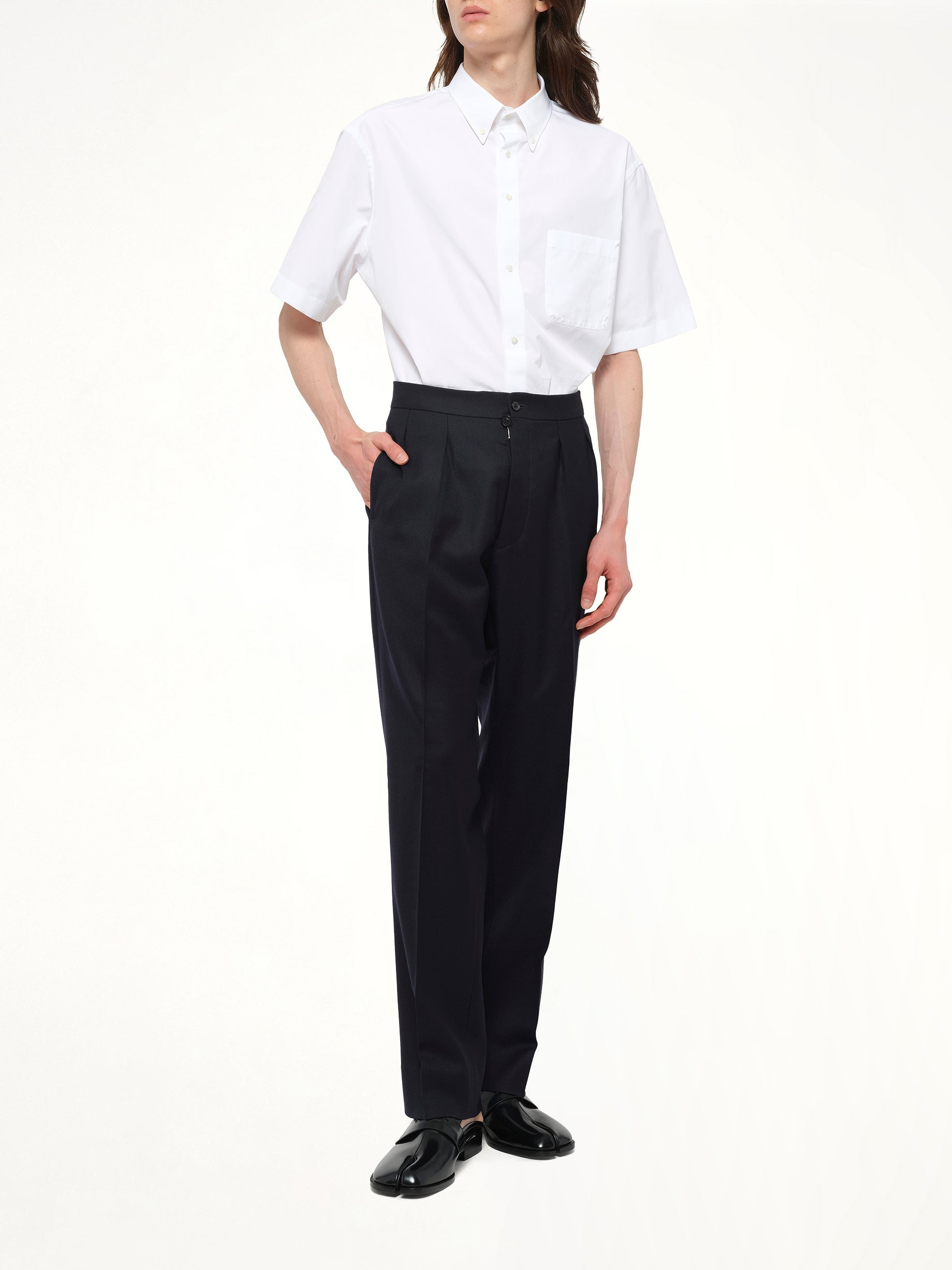 Wool Twill Pants in Blue - 4
