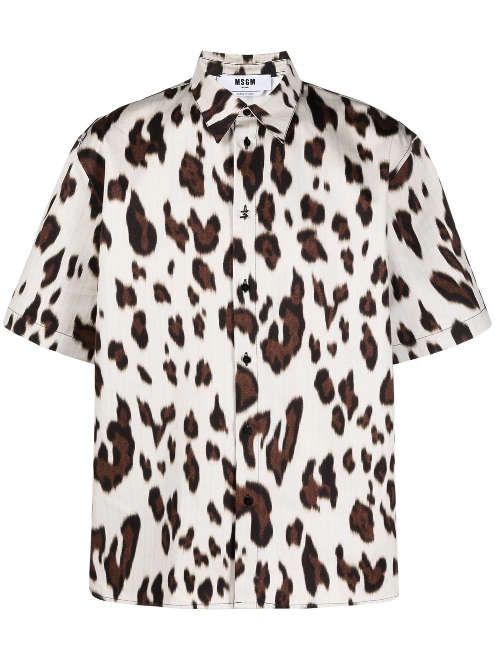 animal-print short-sleeve shirt - 1