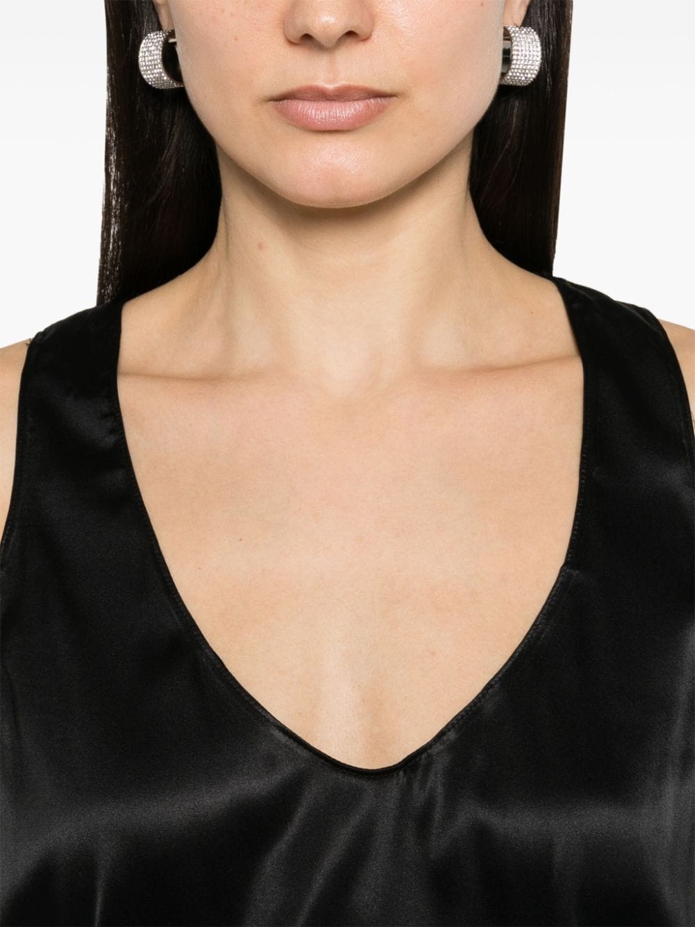 sleeveless stretch-silk top - 5