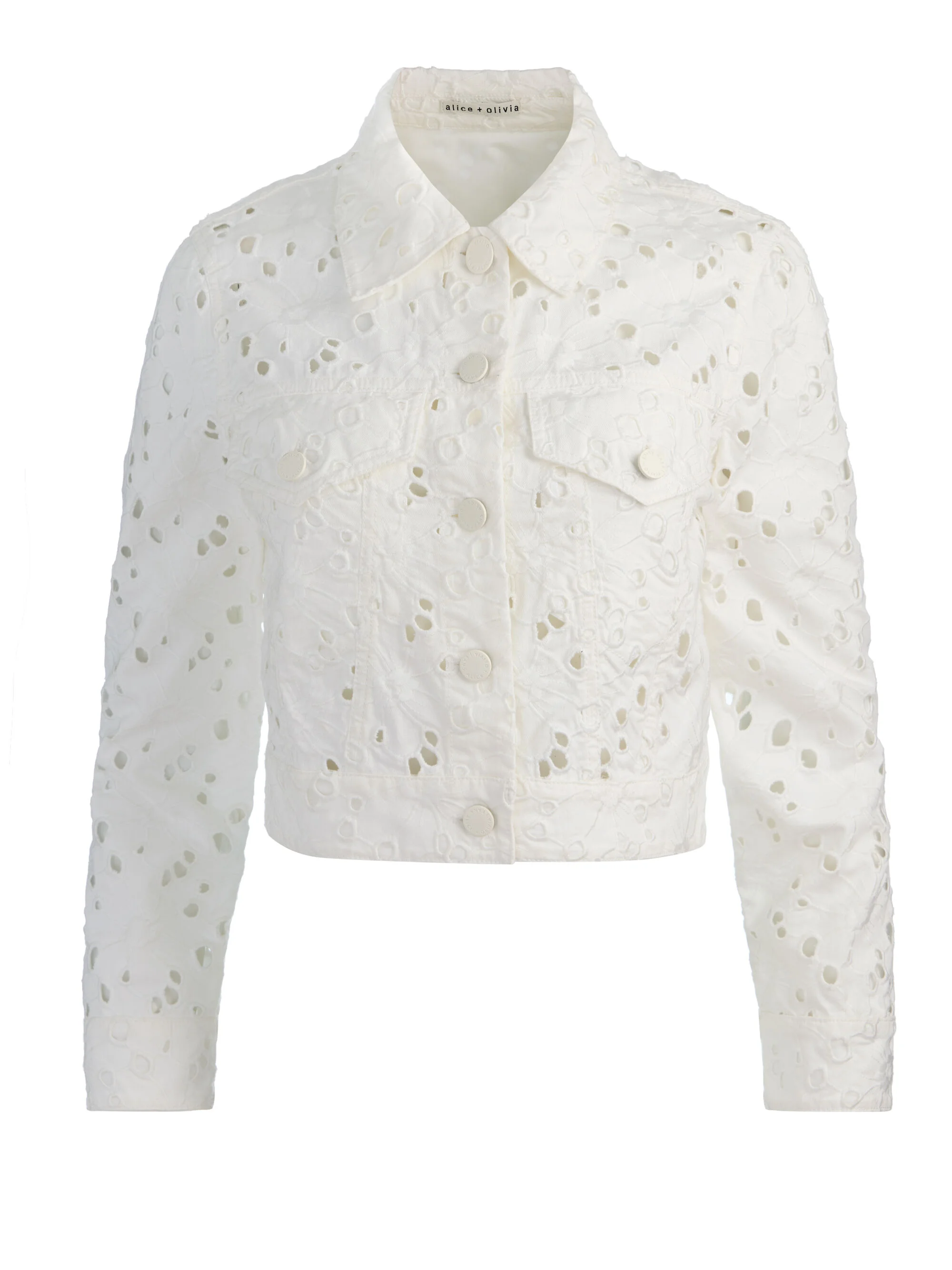 CHLOE LASER-CUT DENIM JACKET - 1