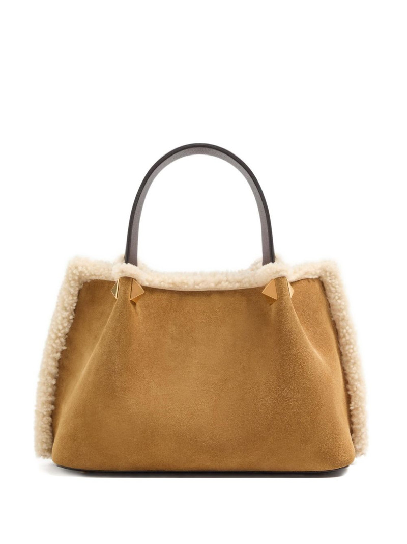 Valentino small VLogo Signature suede tote bag outlook