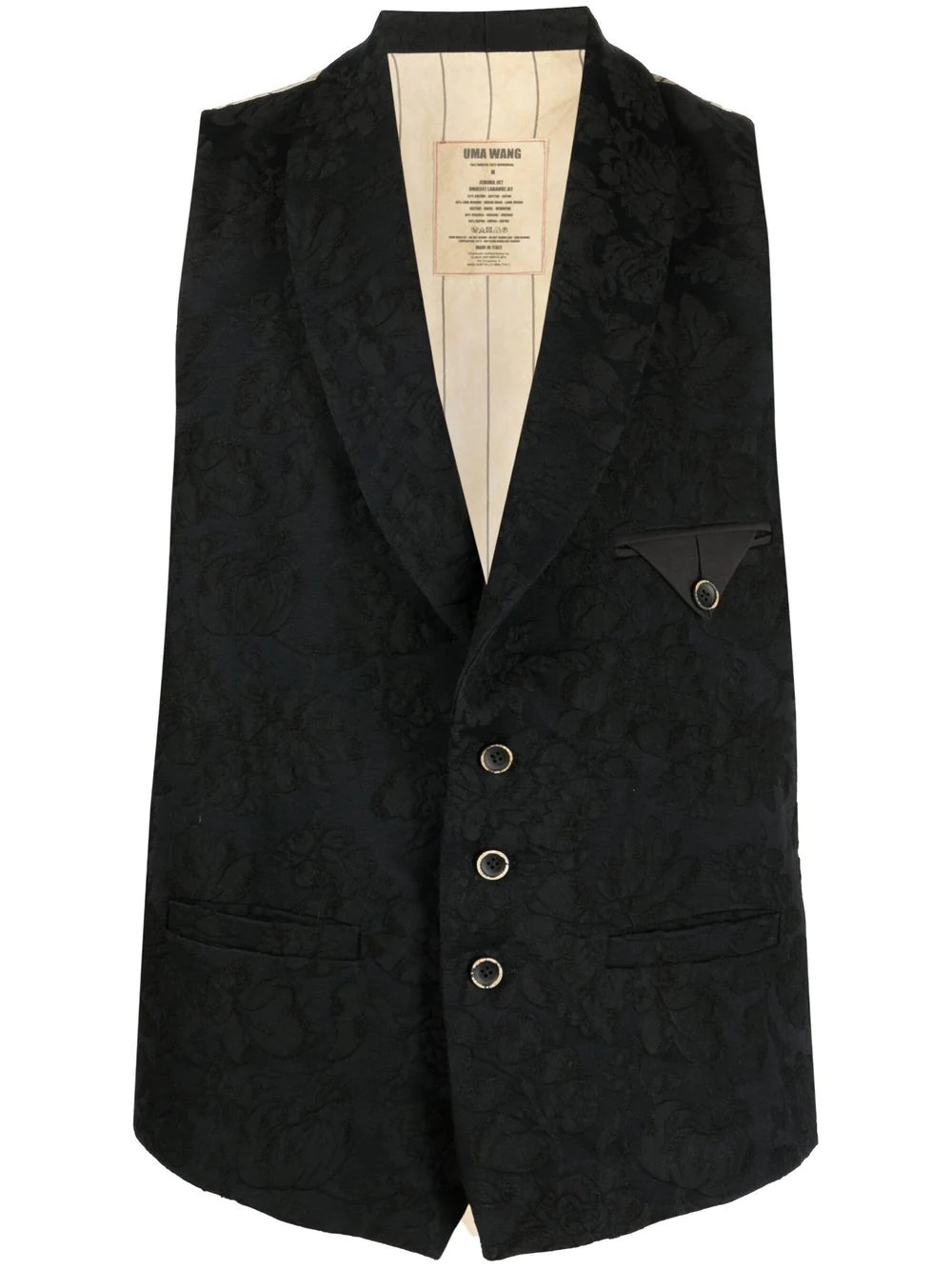 pinstripe-print panel waistcoat - 1