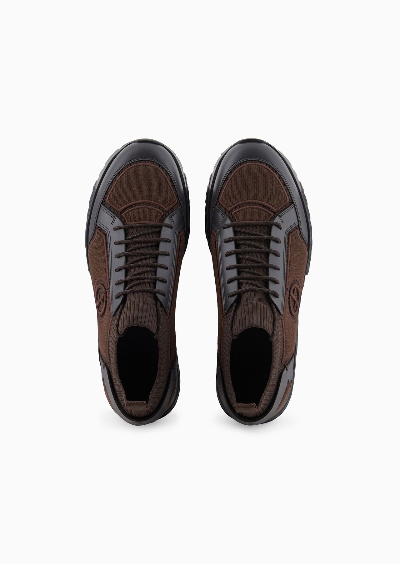 Knit-and-leather sneakers - 3