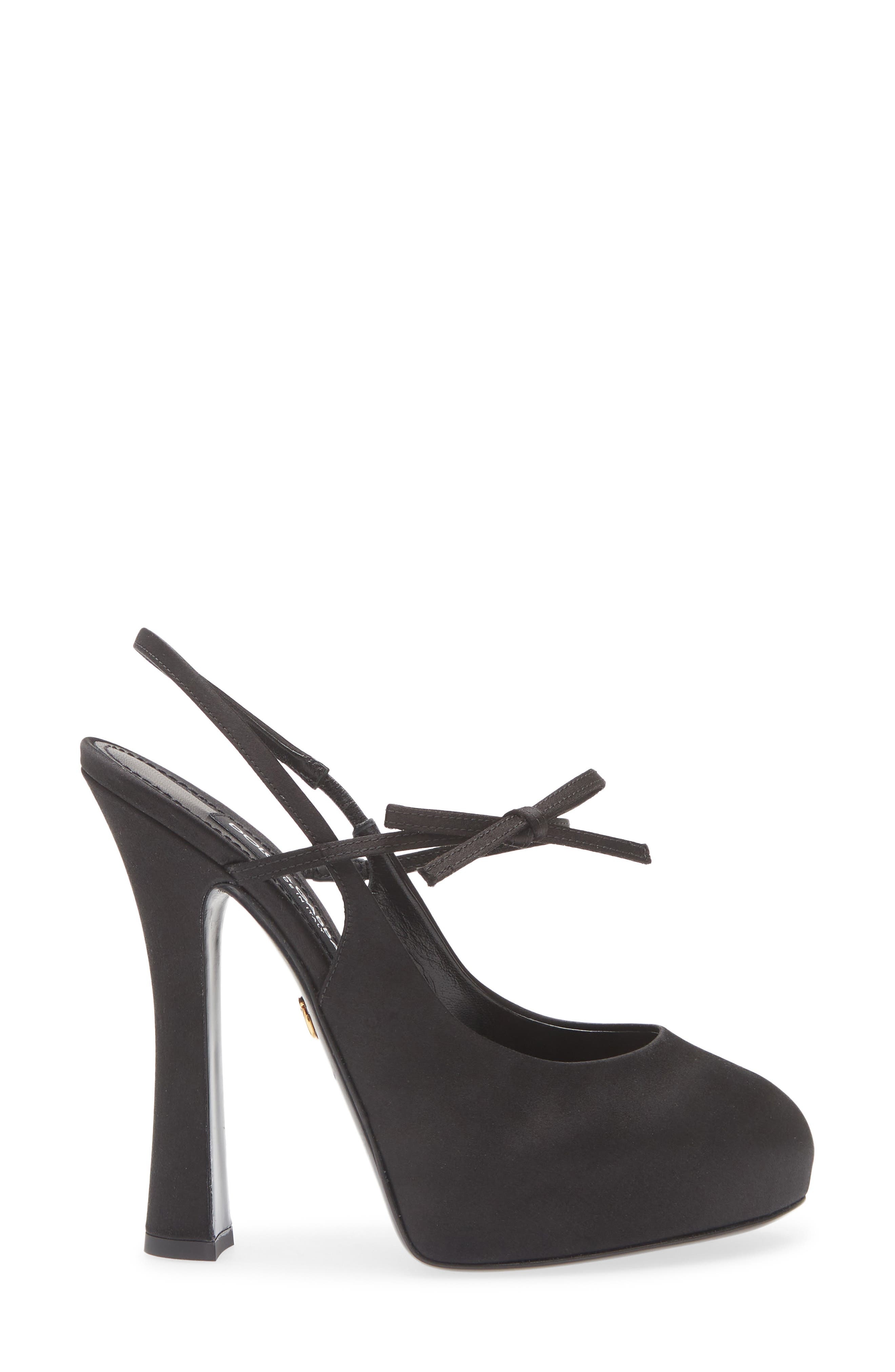 Dolce&Gabbana Vally Slingback Pump in 8B956 Nero/Nero at Nordstrom - 4