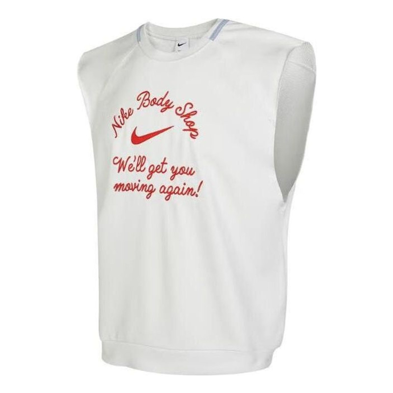 Nike Dri-FIT Sleeveless Fleece Workout Top 'White' DX0883-121 - 1