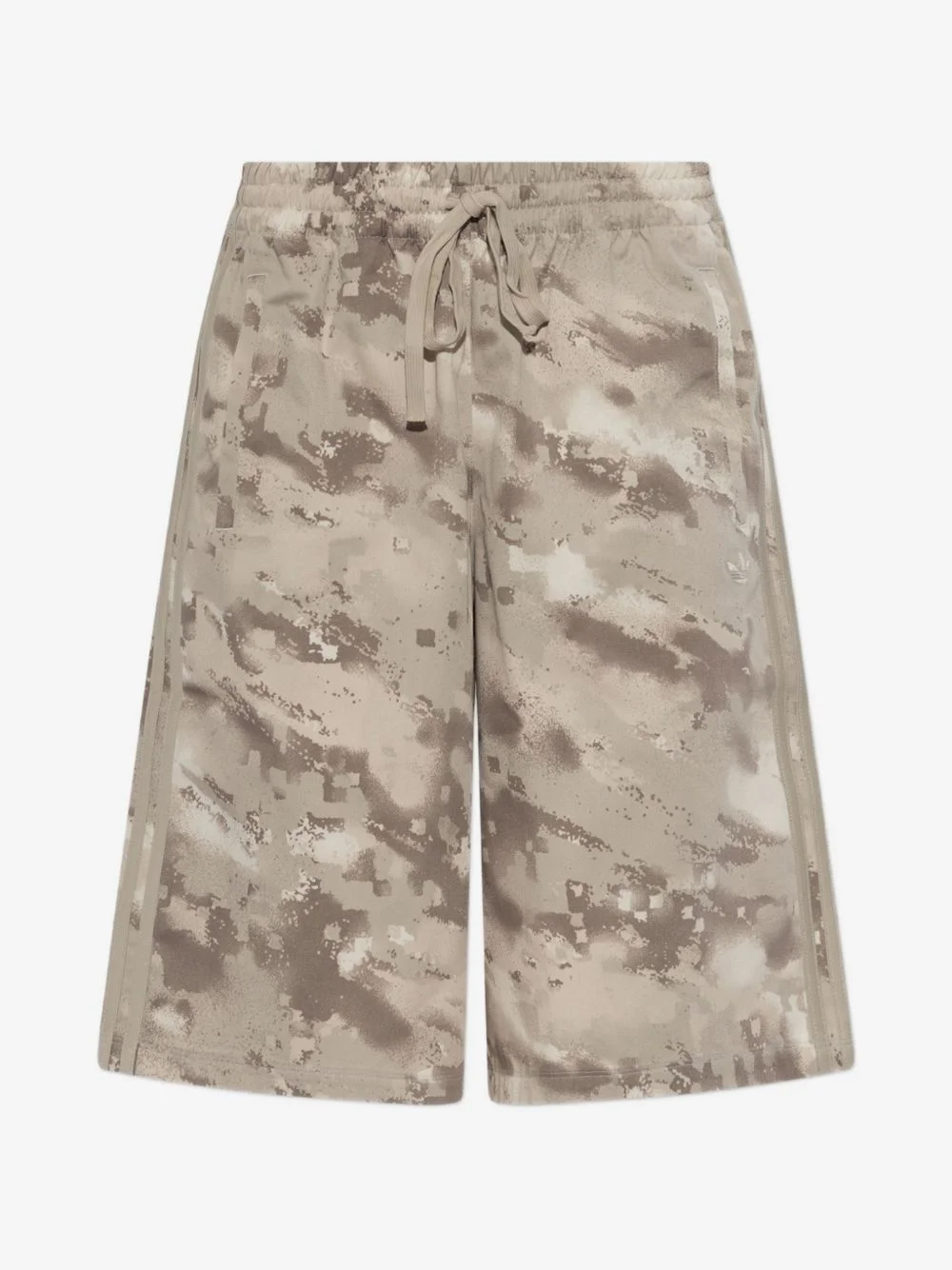 abstract-print logo-embroidered shorts - 1