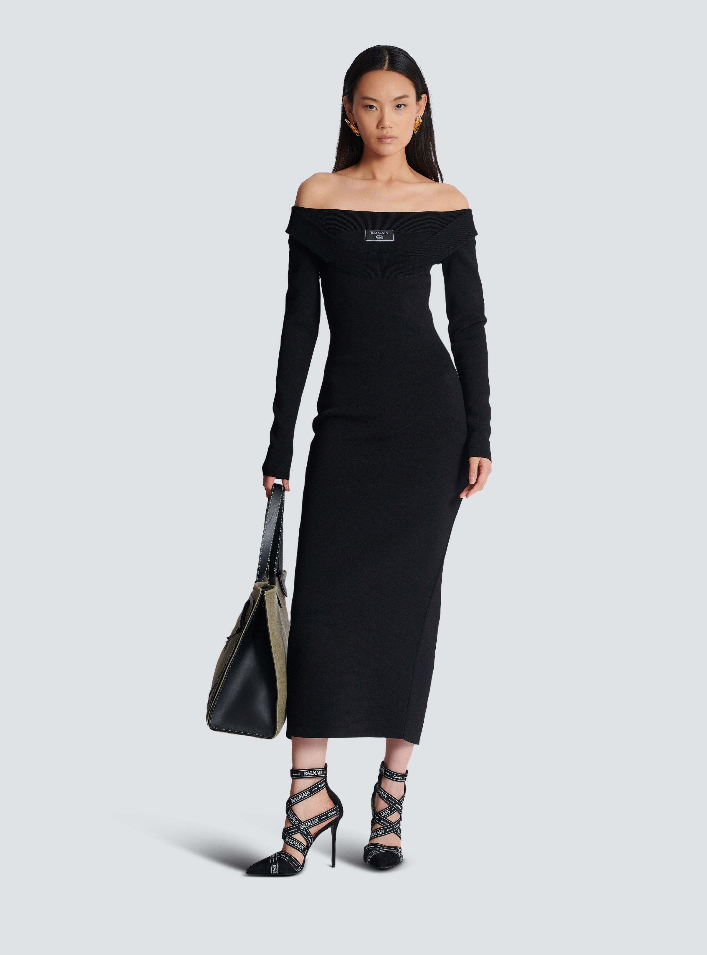 Long plain knit dress - 2