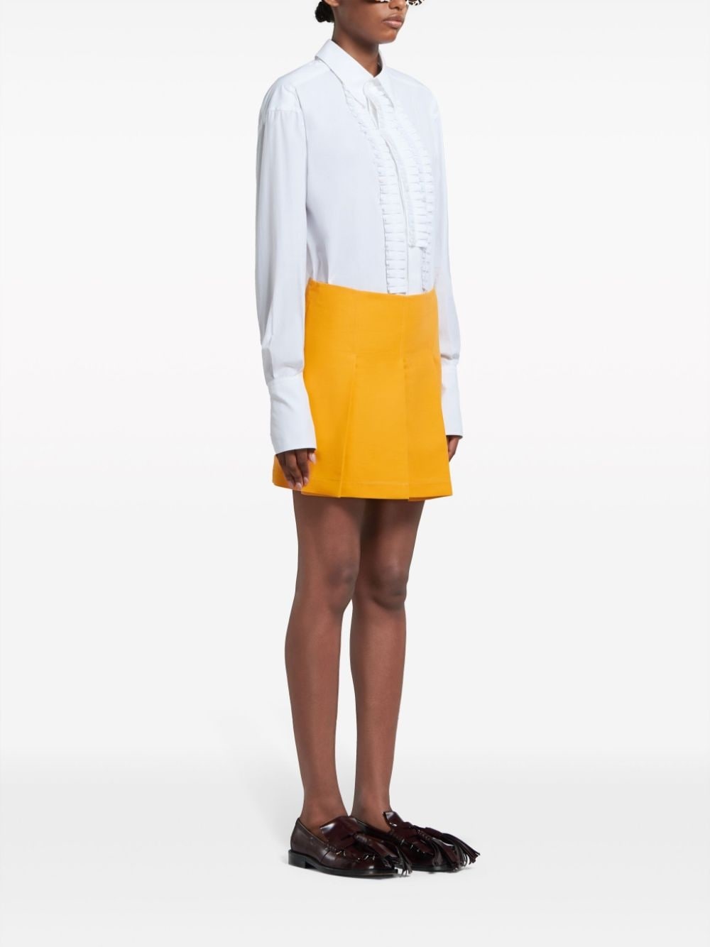 pleat-detail cotton shirt - 2