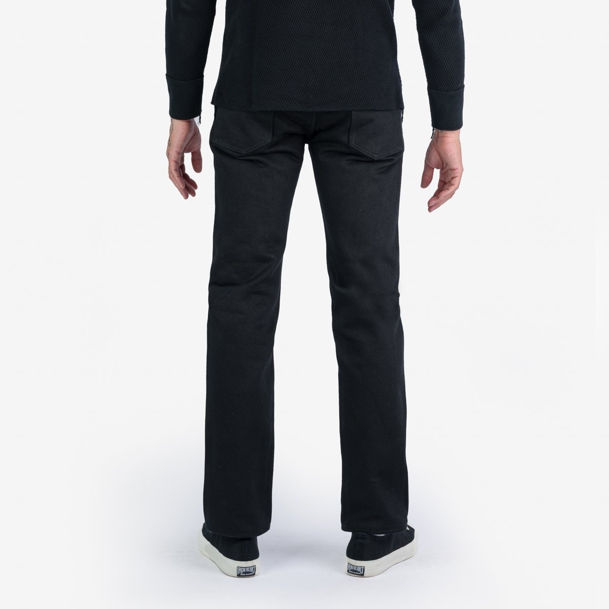 IH-666S-SB 21oz Selvedge Denim Slim Straight Cut - Superblack Non-Fade - 4