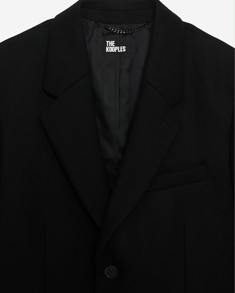 BLACK LEATHER LAPEL COLLAR COAT 6