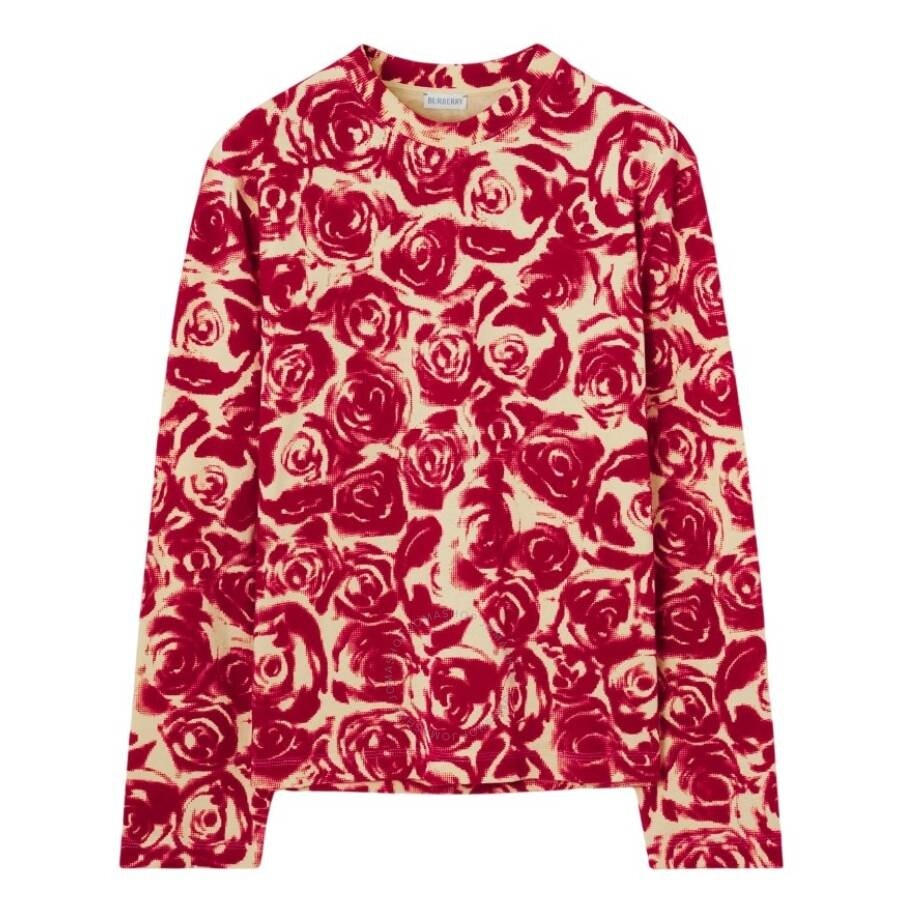 Burberry Long Sleeve Rose Pattern Cotton Top - 1