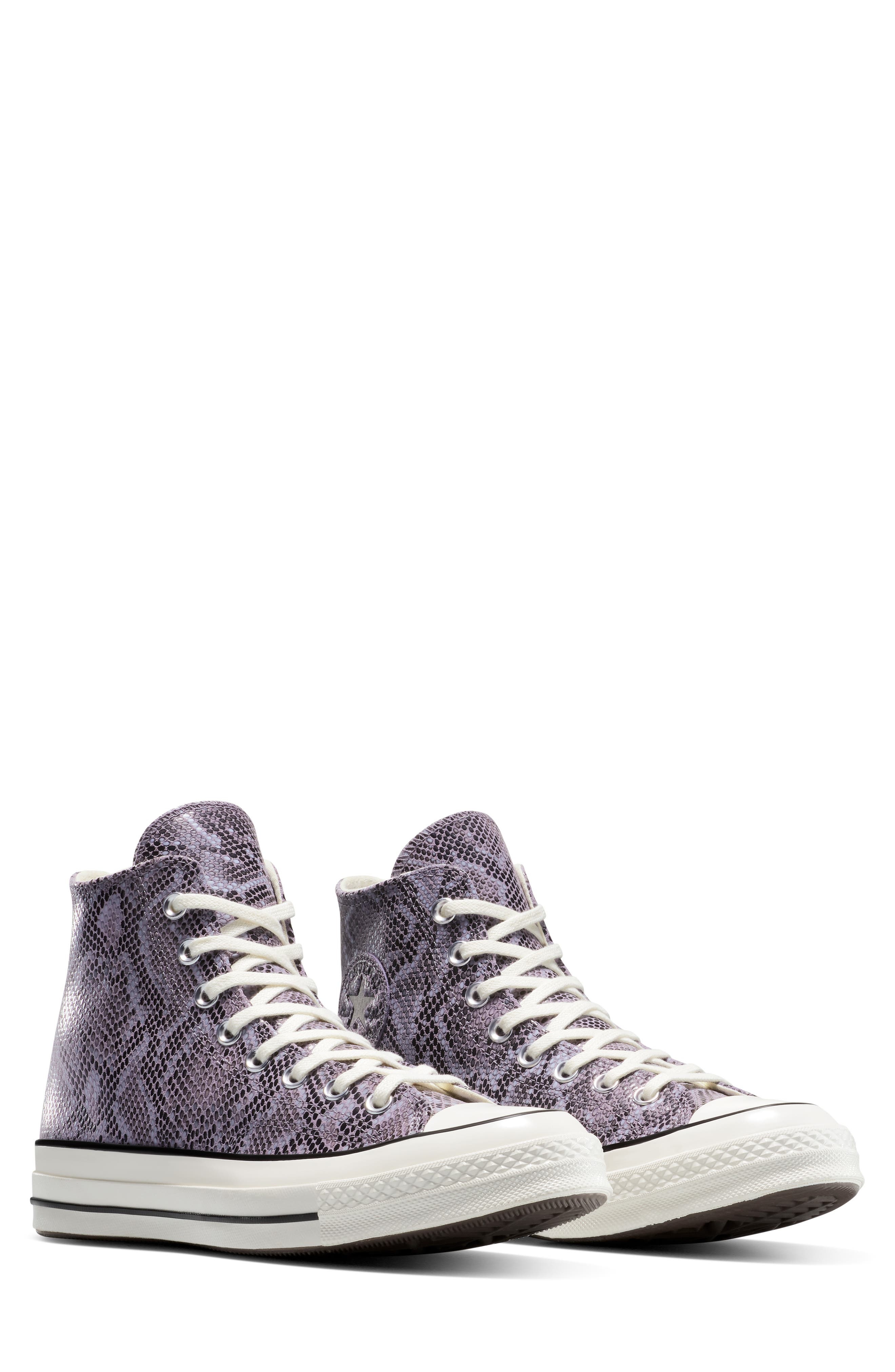 Converse Chuck 70 Faux Snakeskin Suede High Top Sneaker in Mauve Stone/Egret/Black at Nordstrom - 8