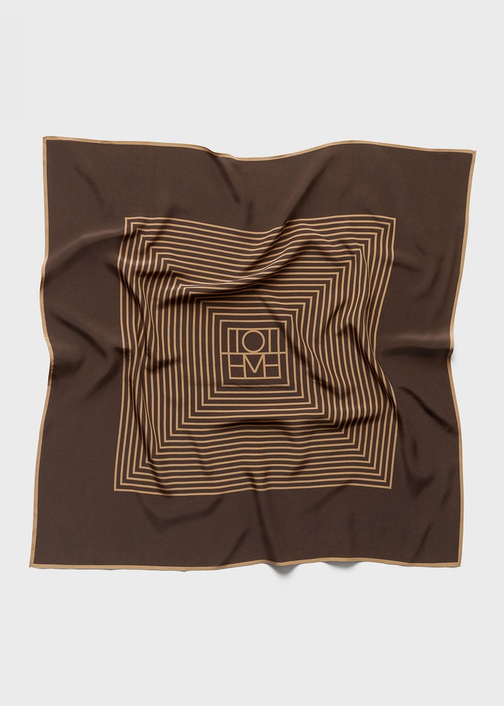 TOTEME Monogram Silk Scarf - Brown