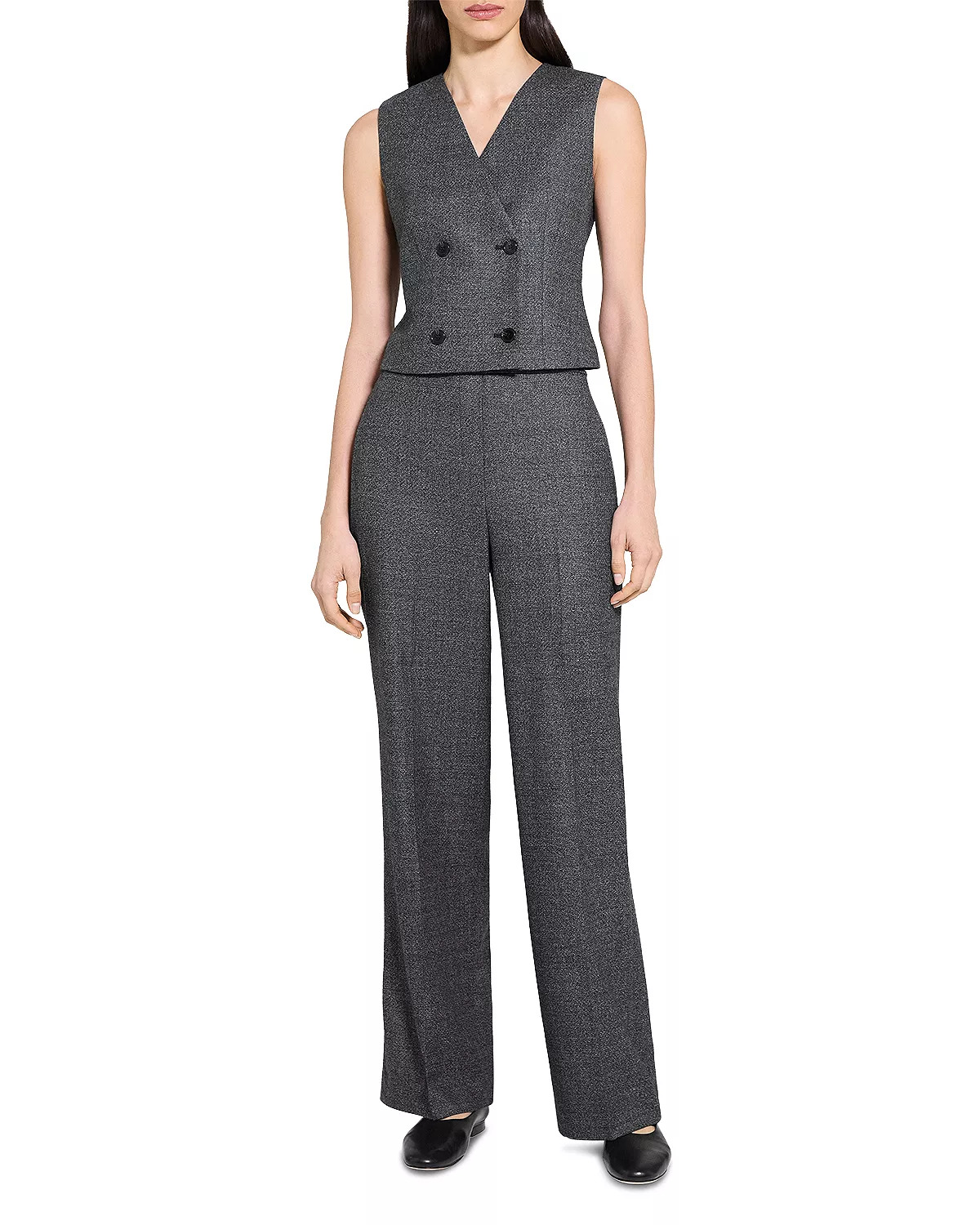Wool Wide Leg Pull On Pants - 2