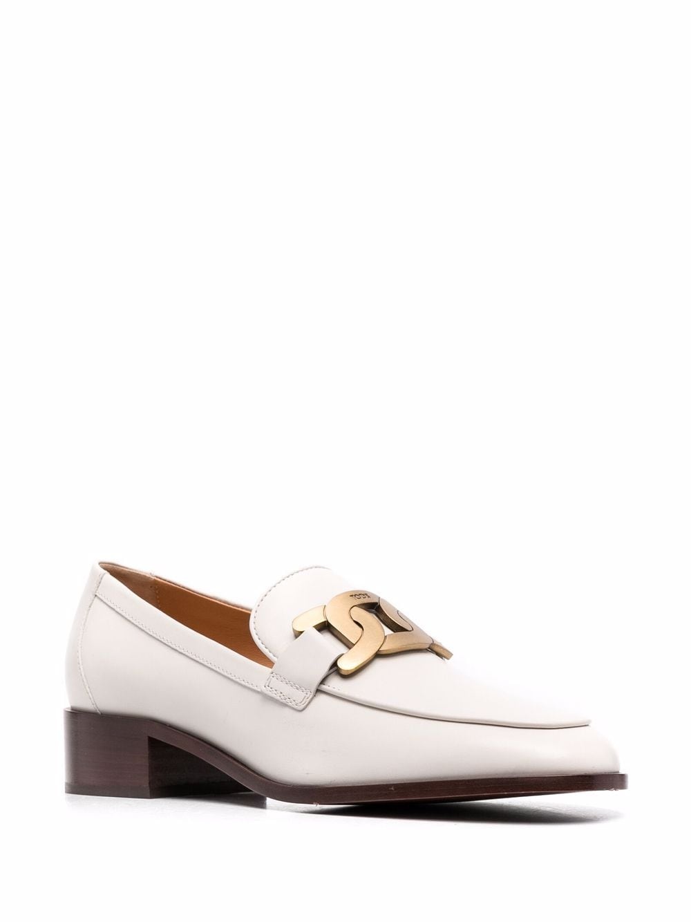 logo-plaque leather loafers - 2