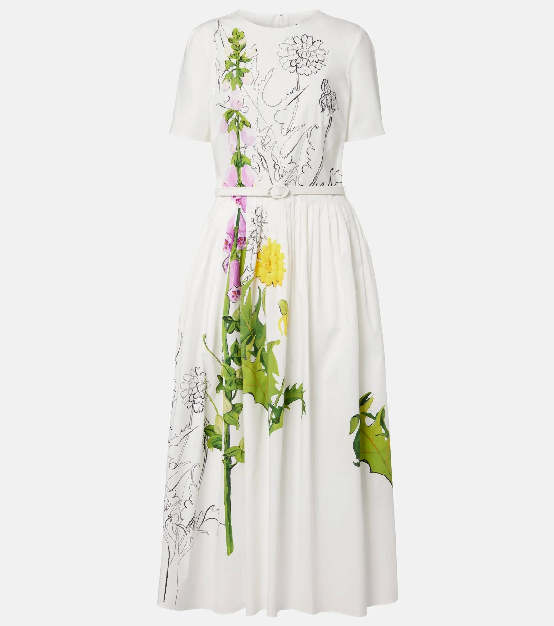 Foxglove cotton-blend poplin midi dress - 1