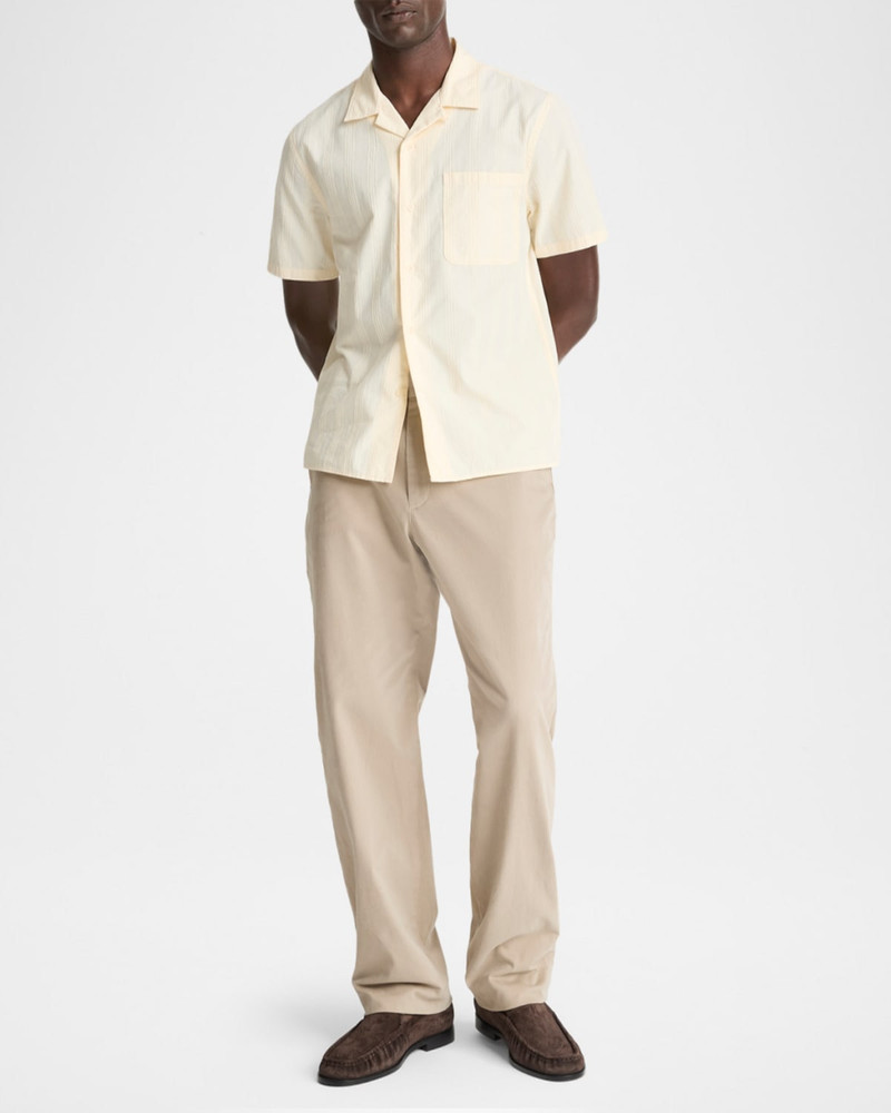 Vince Men's Union Stripe Cotton Loop-Collar Short-Sleeve Shirt outlook