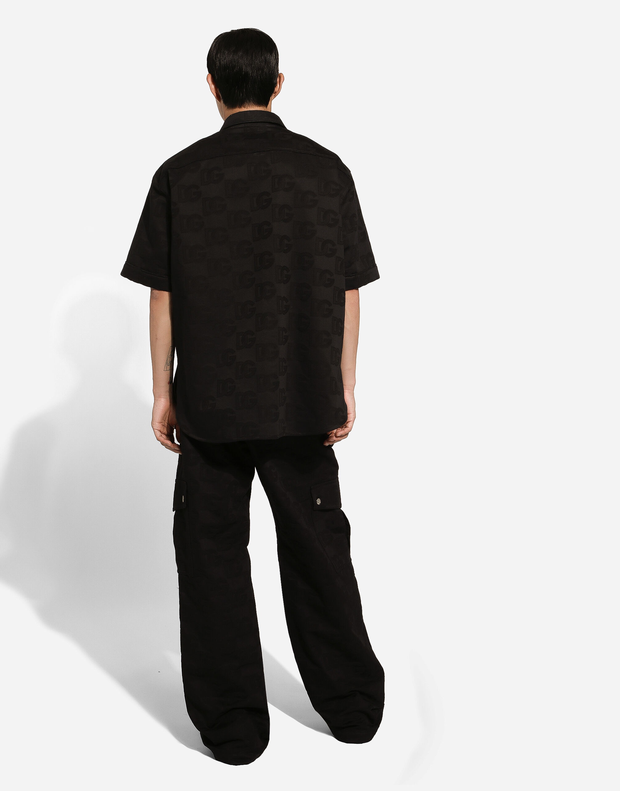 Cotton jacquard shirt with DG Monogram - 3