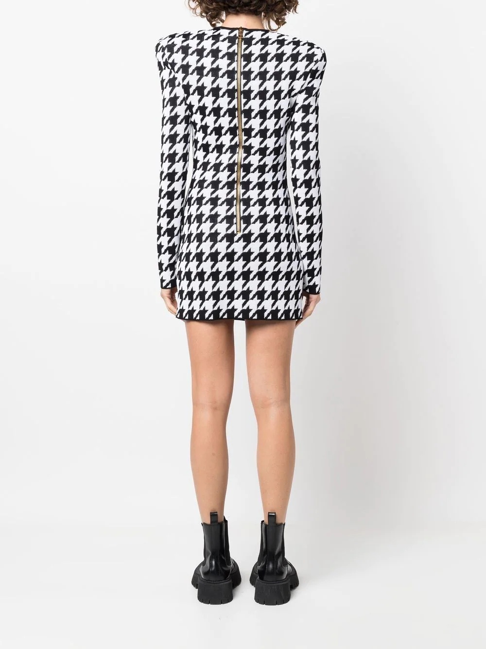 houndstooth-print dress - 4