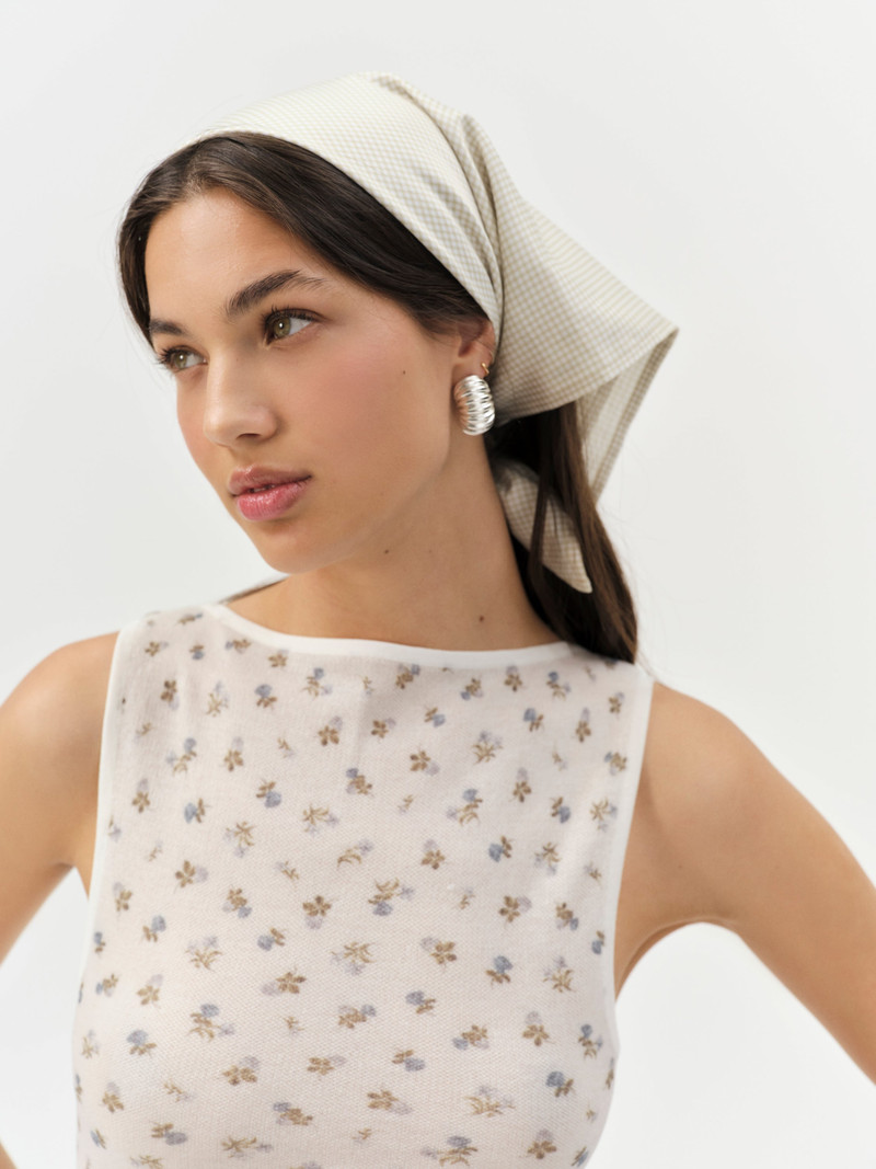 For Love & Lemons Sandra Gingham Headscarf outlook